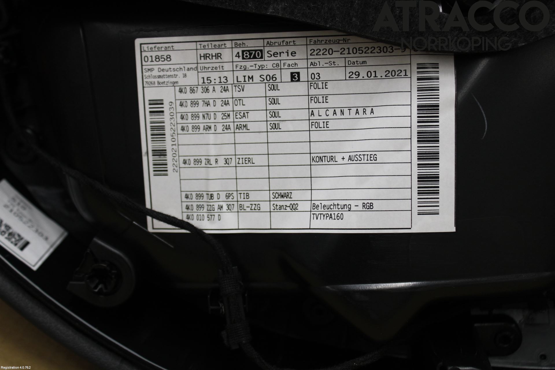 Audi A6 F2/C8 19- Dörrklädsel Hö