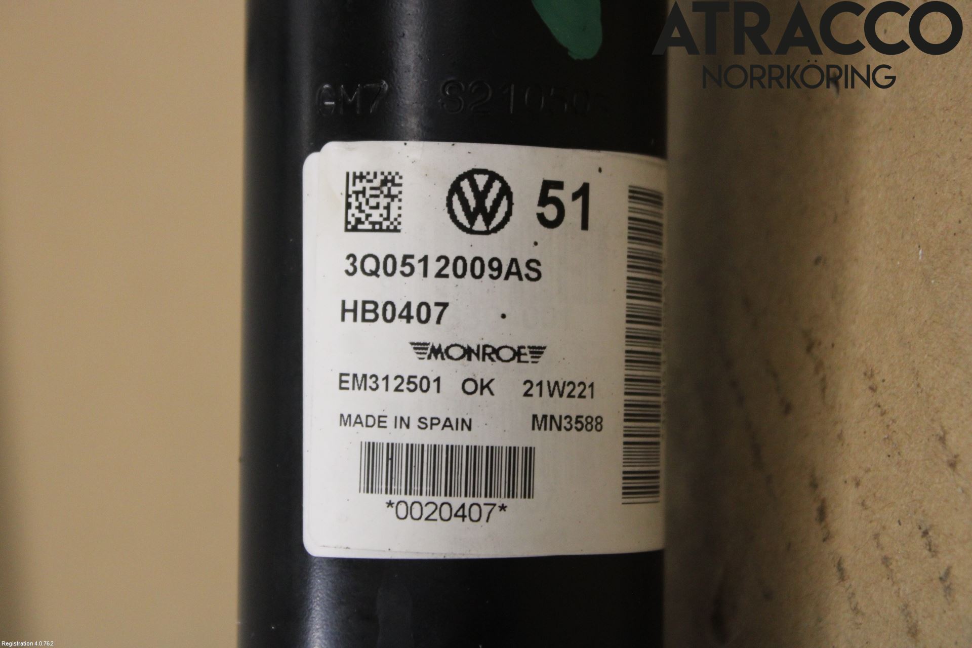 Volkswagen VW ARTEON 17- Stötdämpare Bak