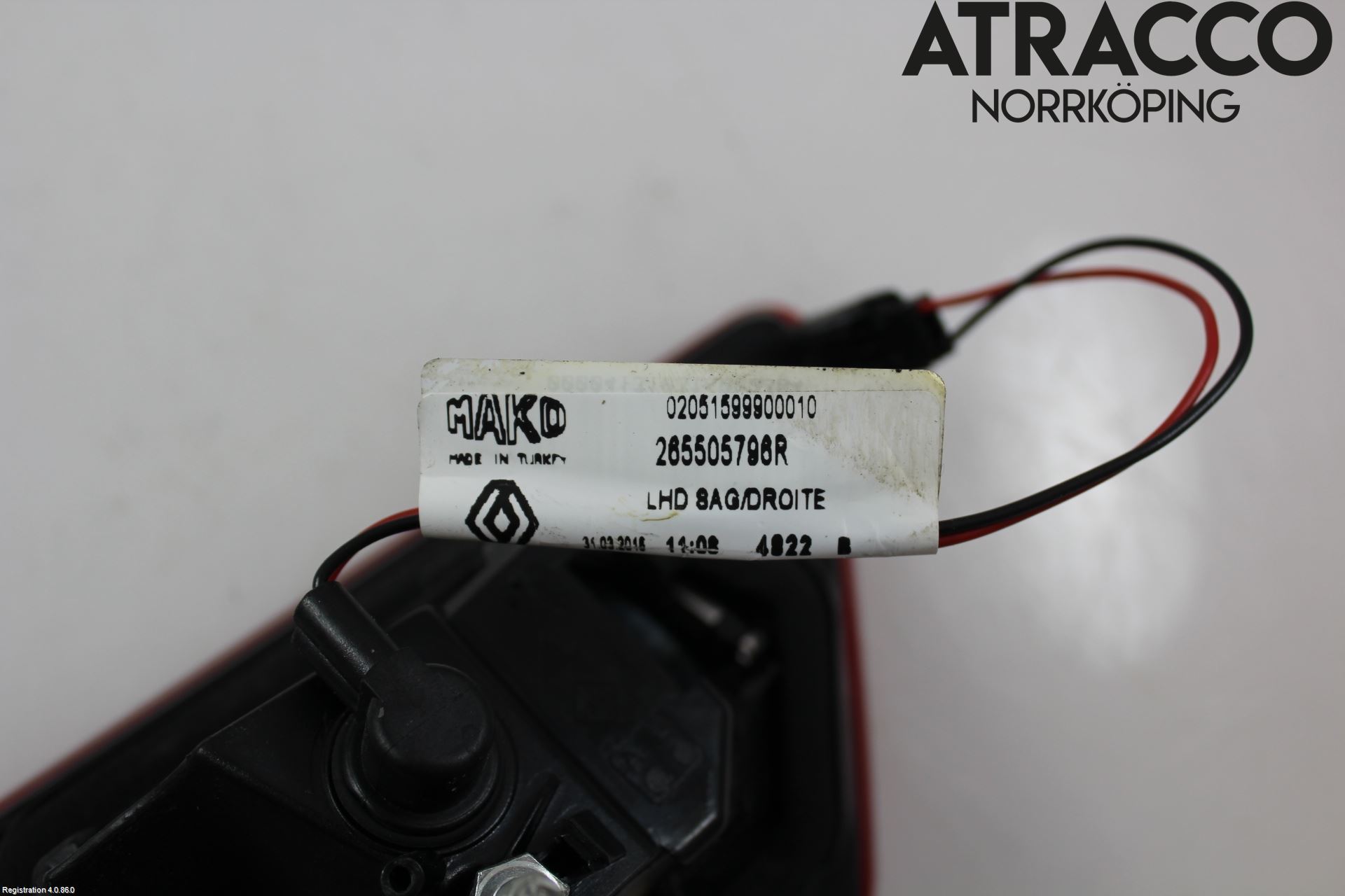 Renault CLIO IV 12-16 Bakljus Lucka Hö