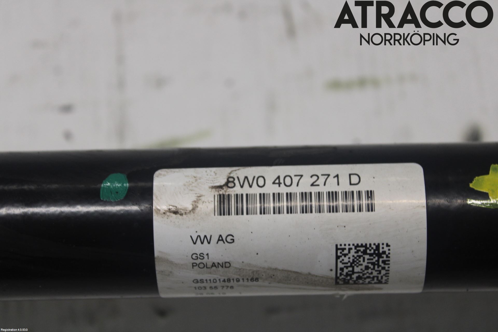 Audi A4/S4 B9 16-19 Drivaxel Fram Höger