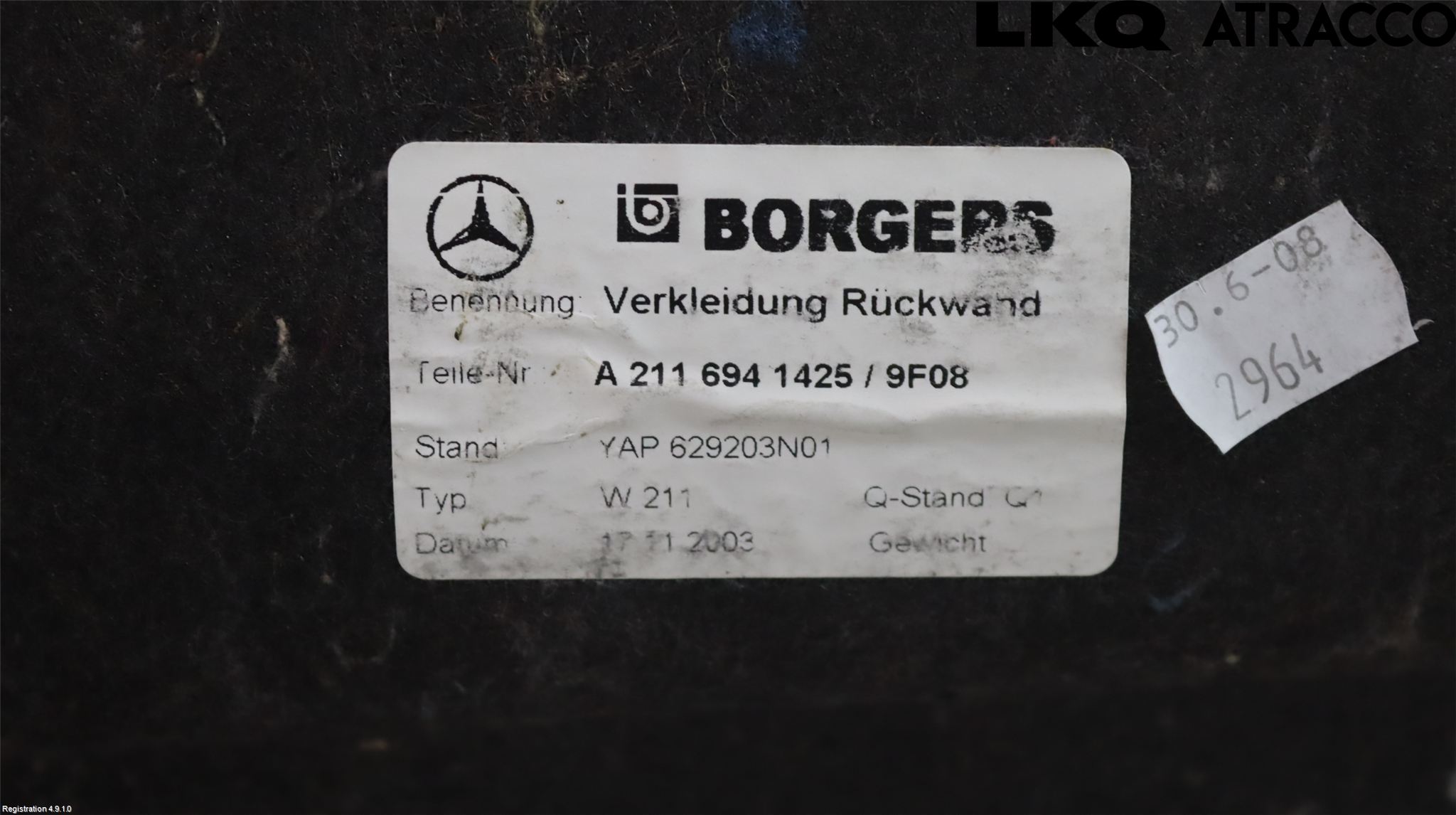 Mercedes-Benz MB CLS (C219) 03-11 Inrbagagerumklädsel-Golv