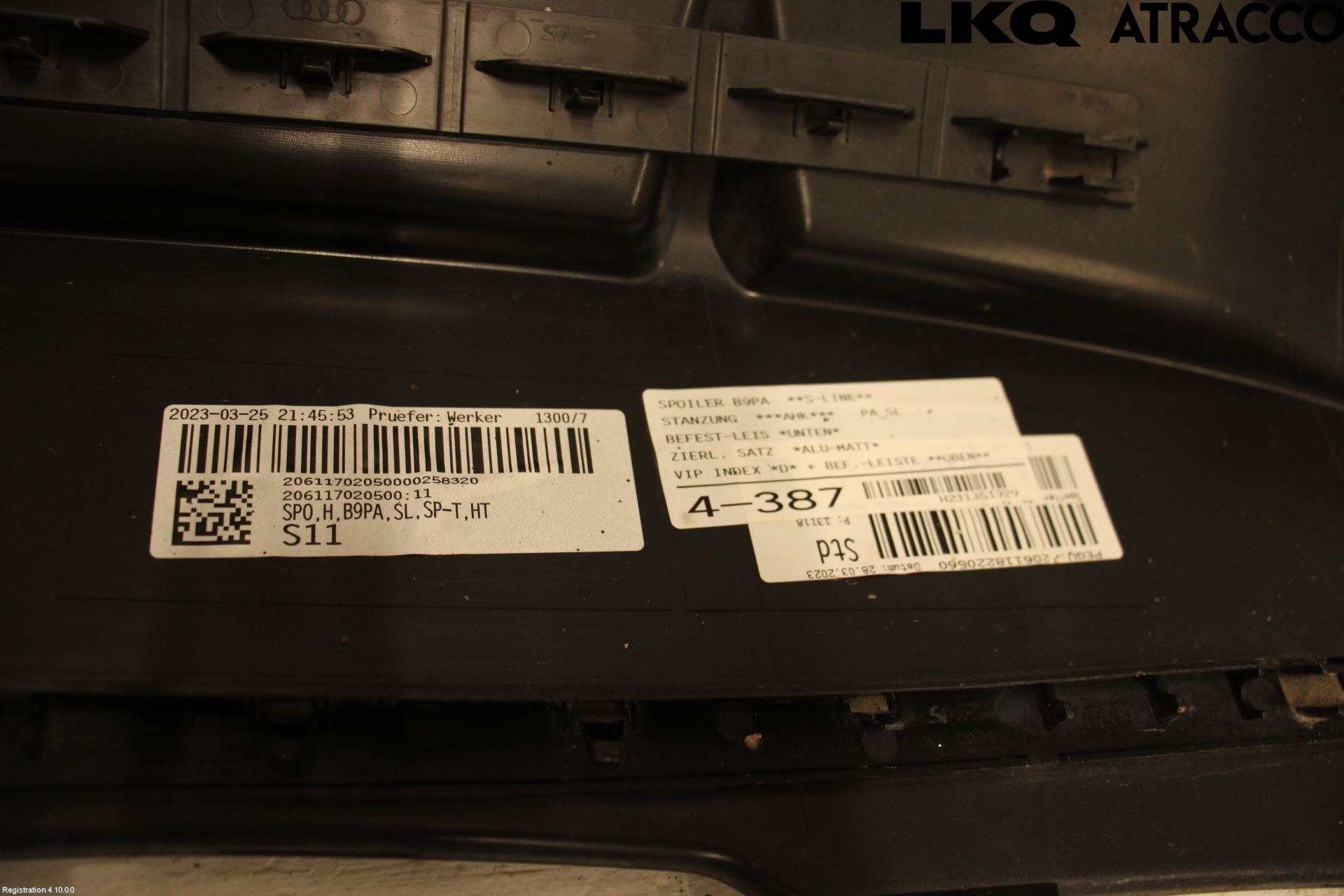 Audi A4/S4 B9 20- Spoiler Bak
