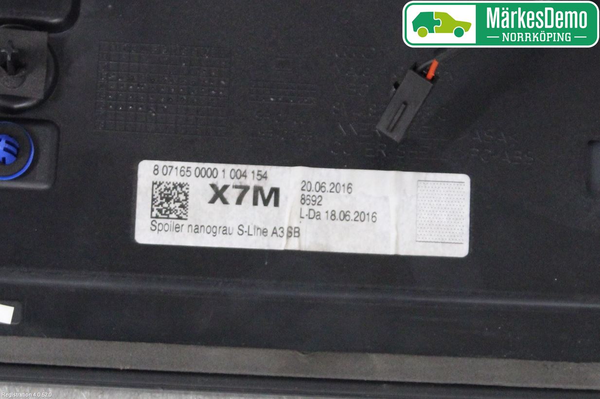 Audi A3/S3 8V 13-20 Spoiler Baklucka