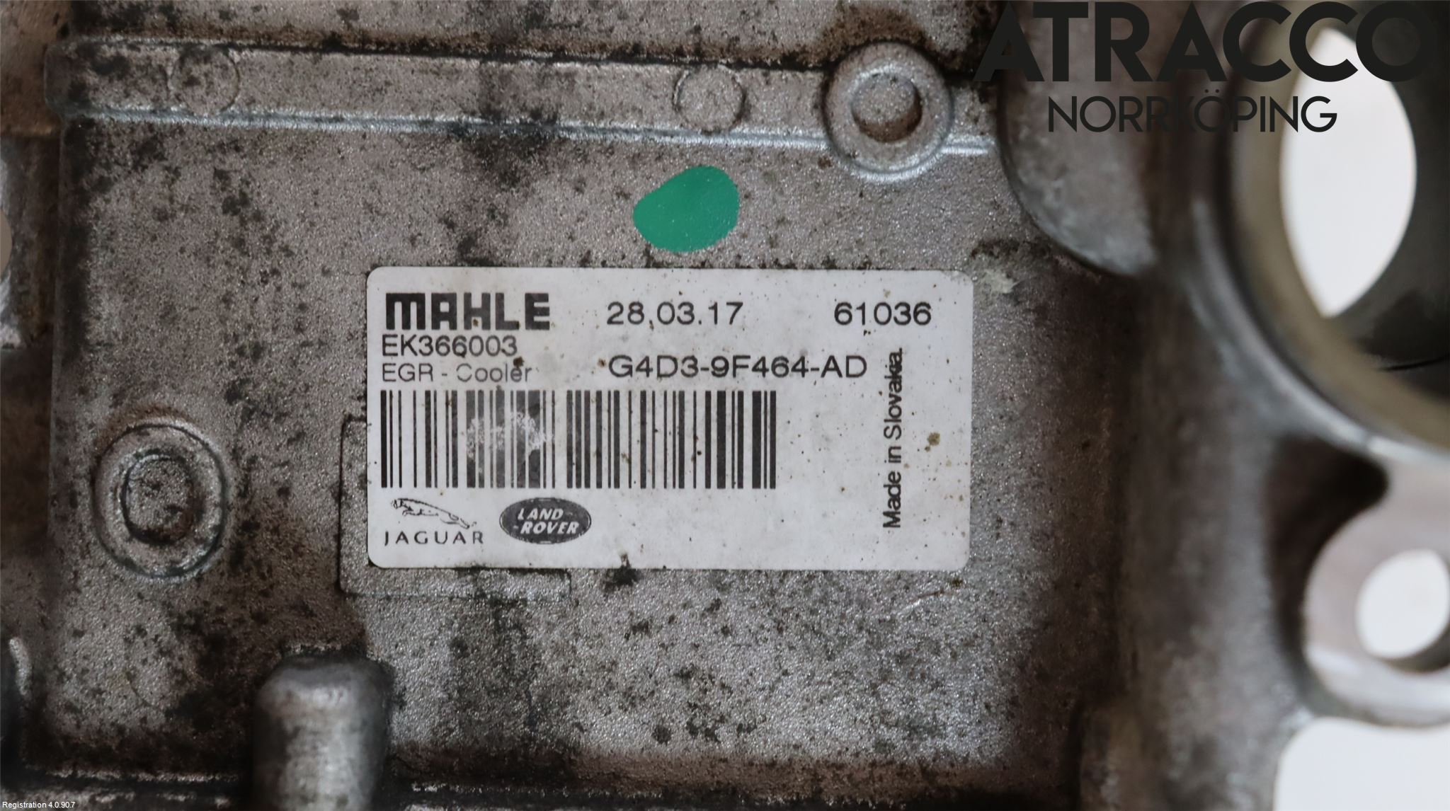 Jaguar F-PACE Avgaskylare