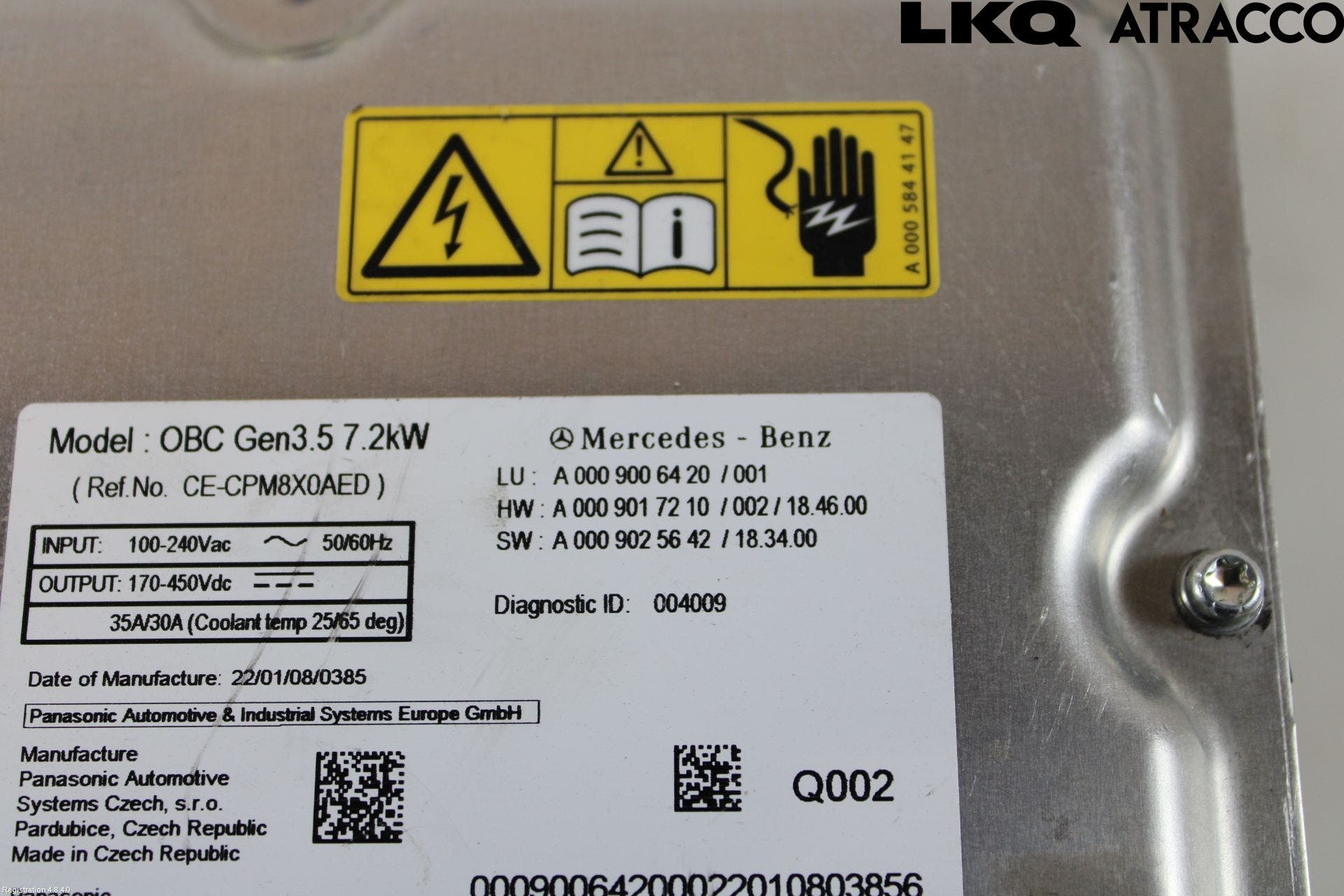 MB GLC-KLASS (X253/C253) 15-22 Batteriladdare Högspänning