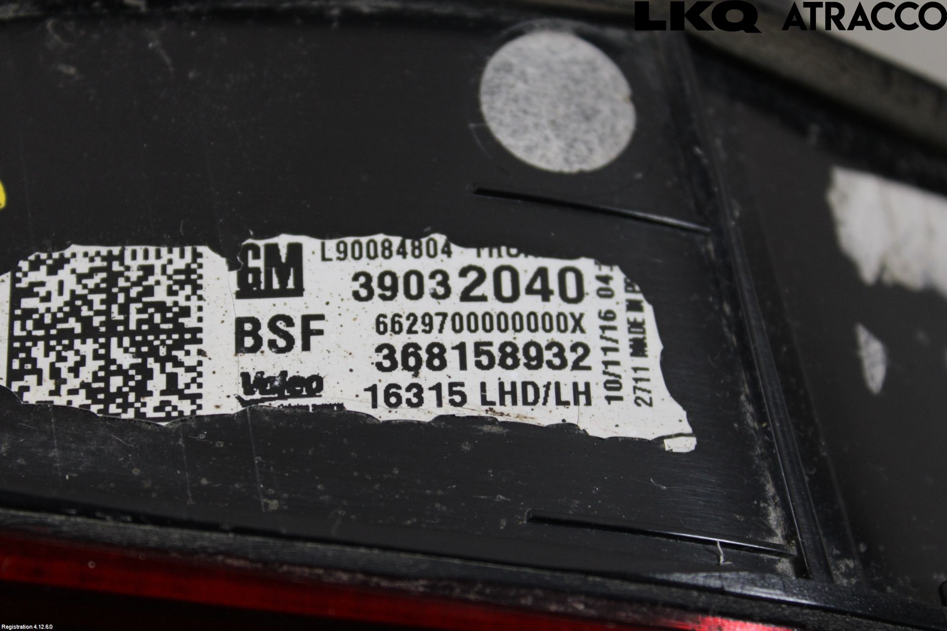 Opel ASTRA K 16-22 Bakljus Lucka Vä