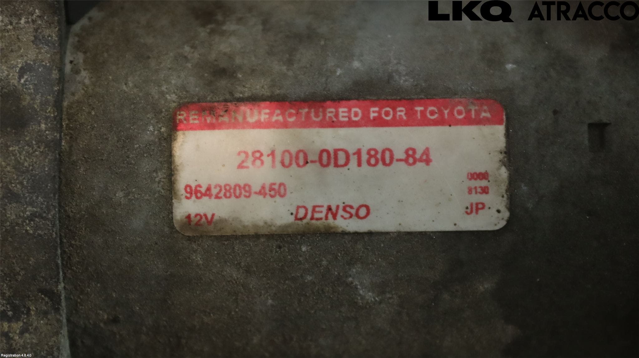 Toyota COROLLA VERSO 08-09 Startmotor