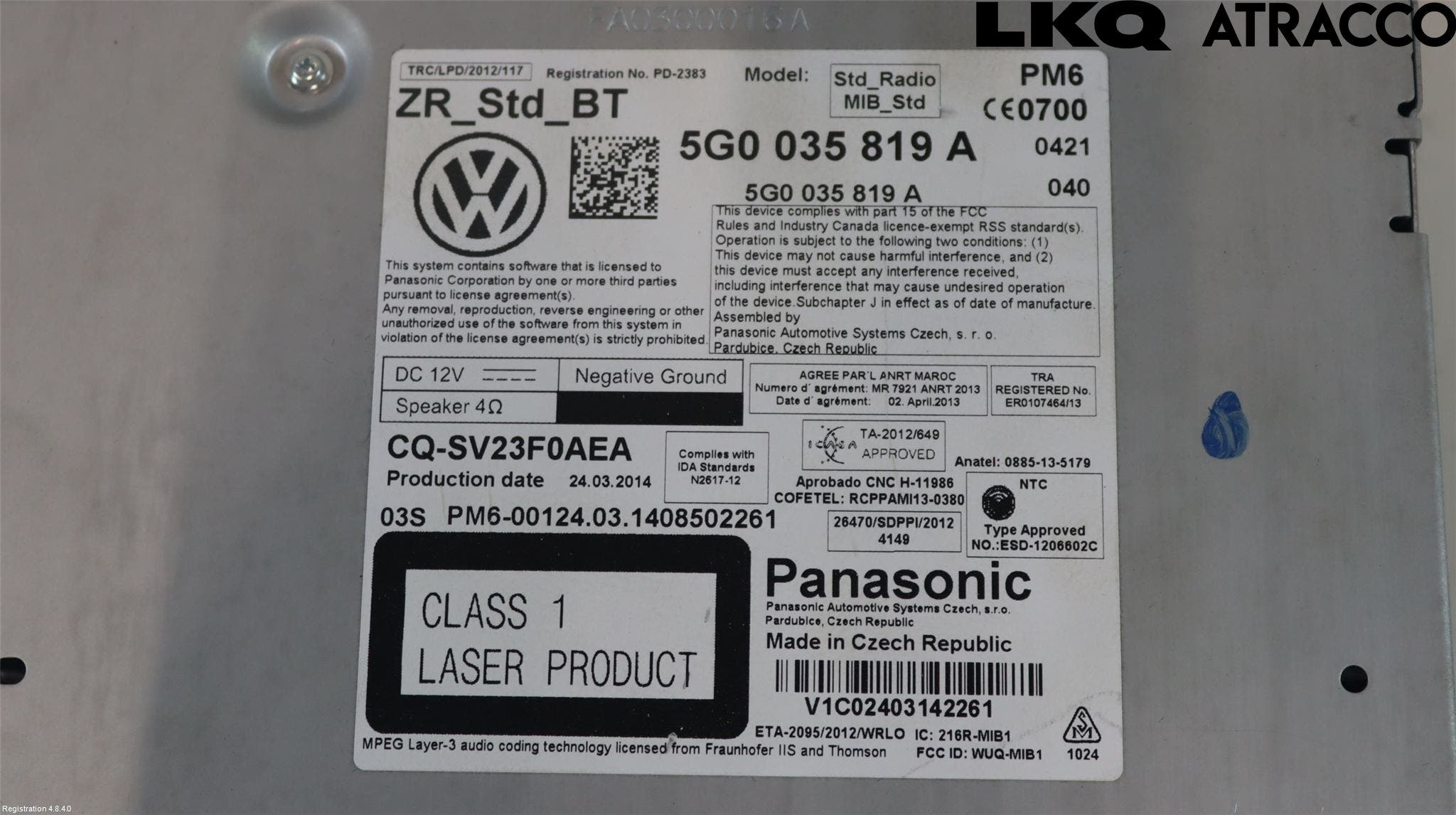 Volkswagen VW GOLF / E-GOLF VII 13-20 Cd Radio - Multimediapanel