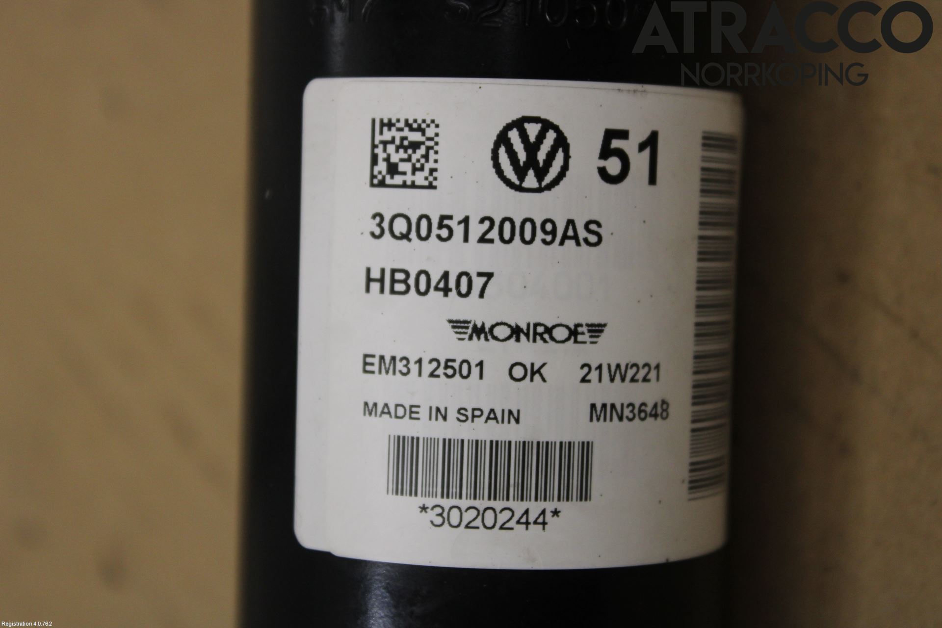 Volkswagen VW ARTEON 17- Stötdämpare Bak