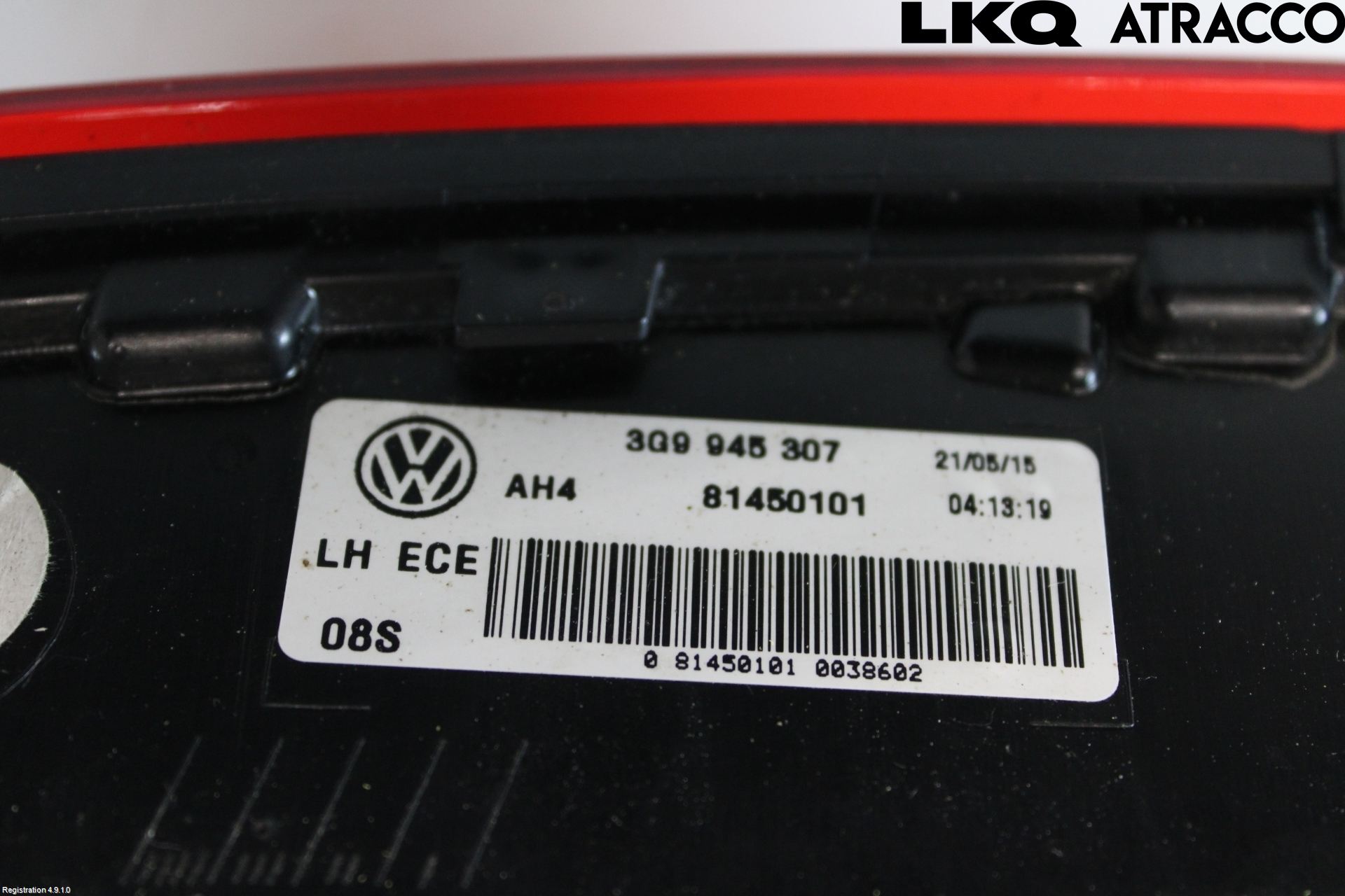 Volkswagen VW PASSAT 15-19 Bakljus Lucka Vä