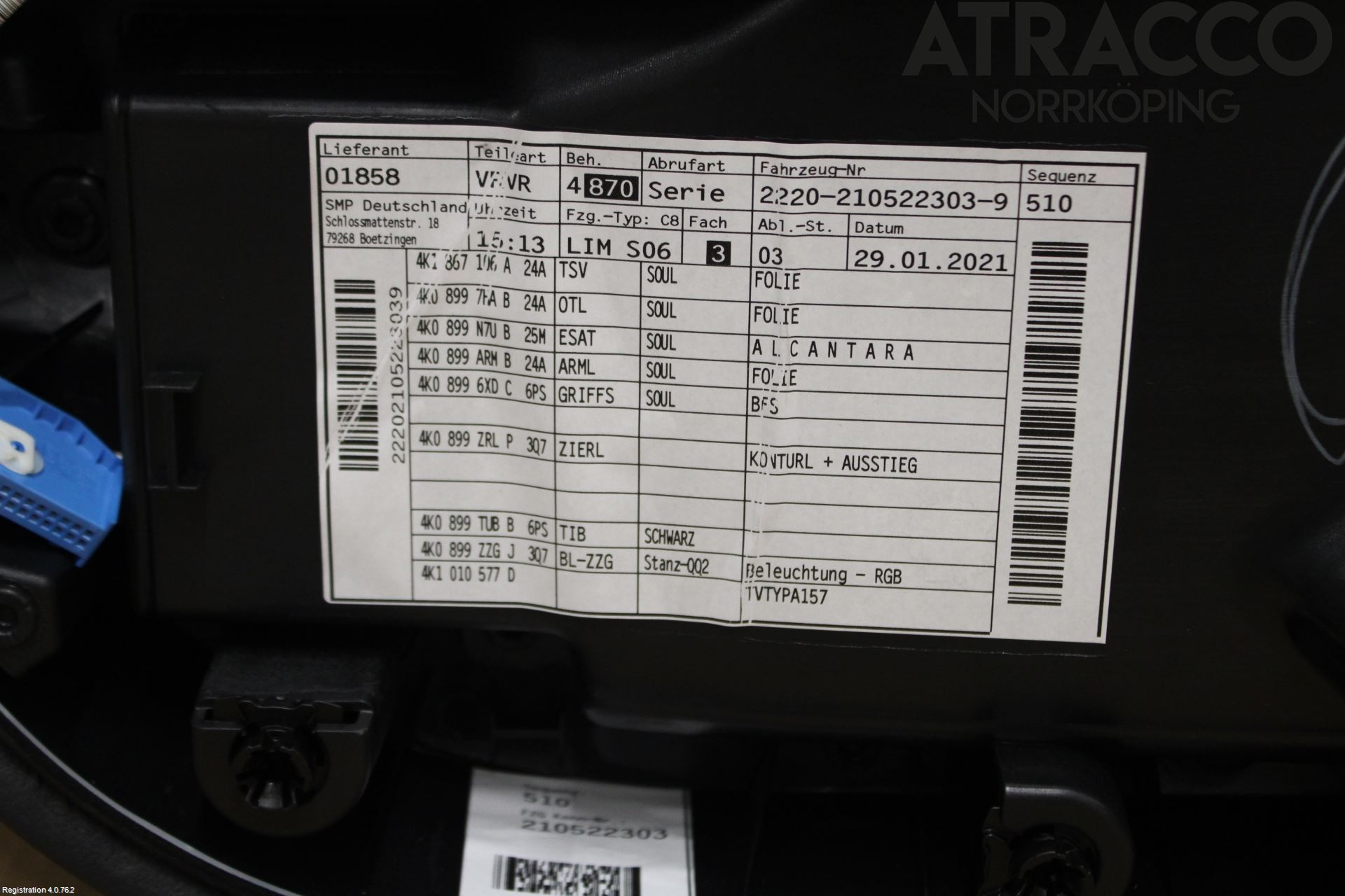 Audi A6 F2/C8 19- Dörrklädsel Hö