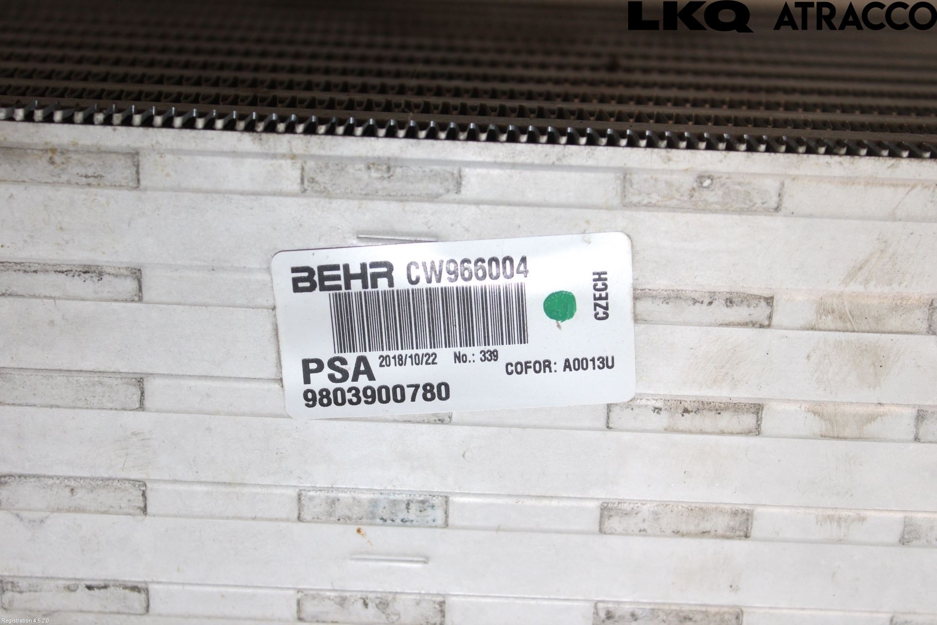 Citroen COTROEN C3 17-24 Laddluft-Intercooler Kyl