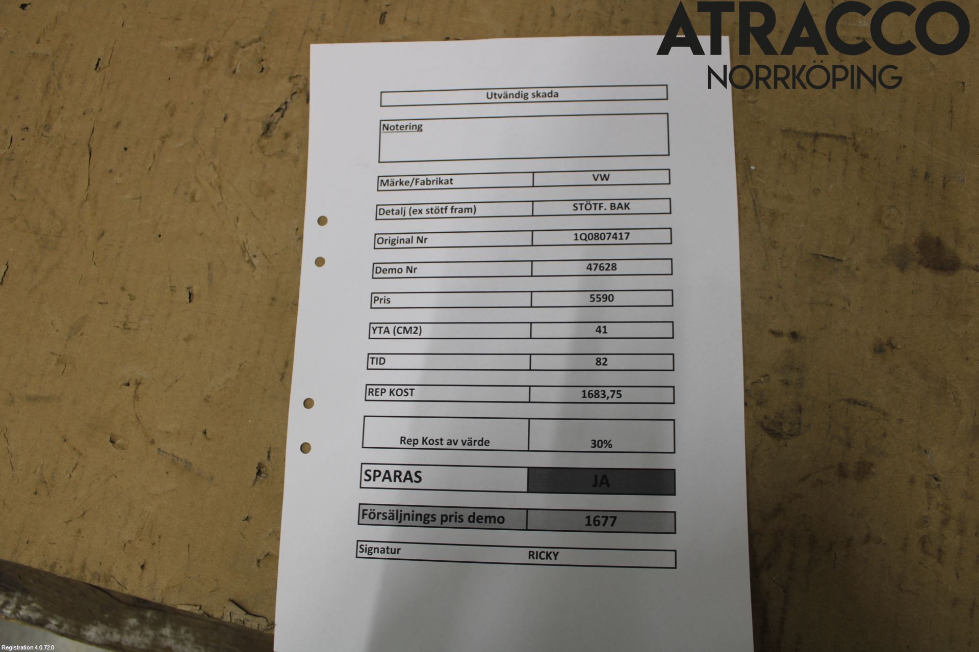 Volkswagen VW EOS  06-10 Stötfångarbeklädnad Bak