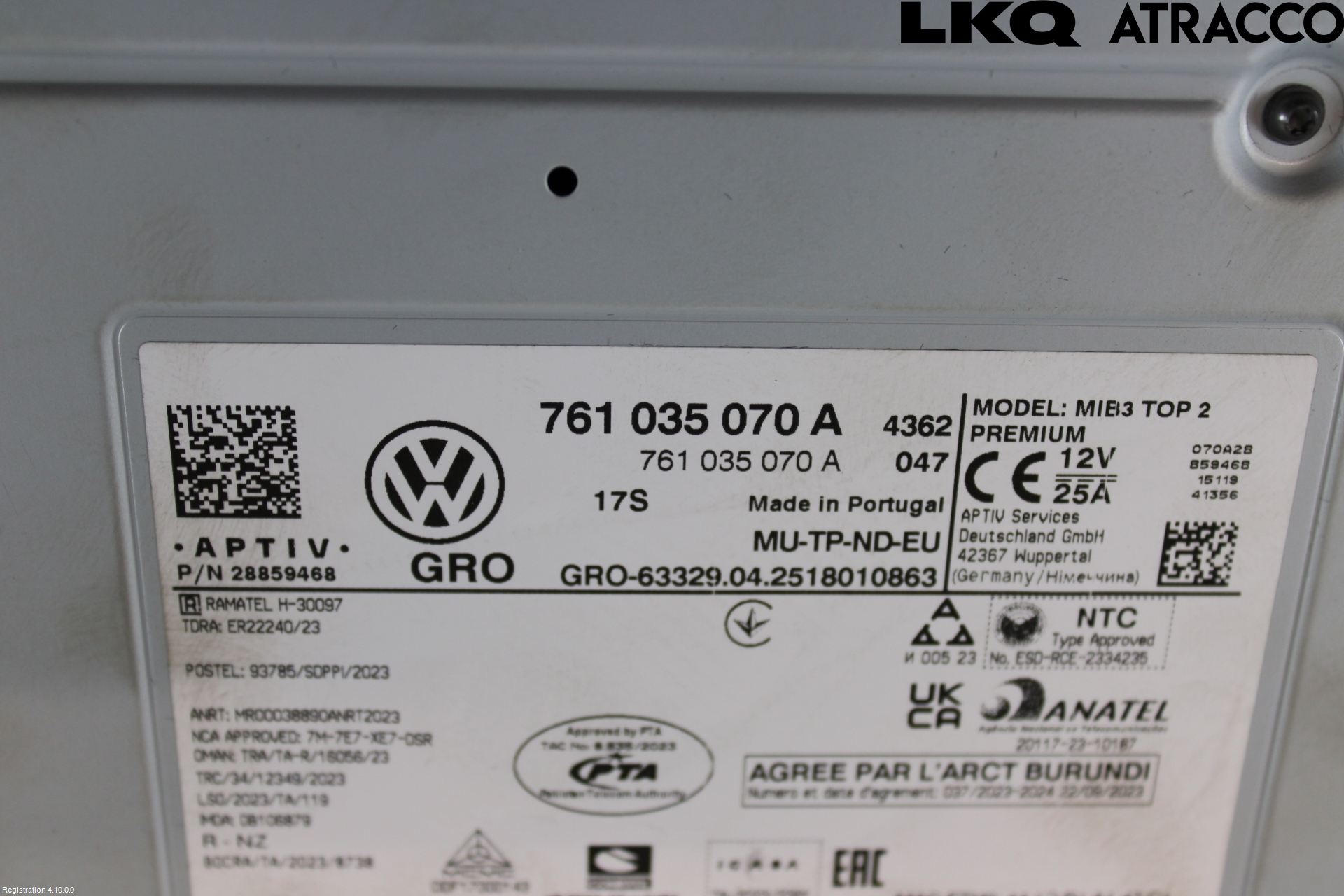 Volkswagen VW TOUAREG CR 18- Cd Radio - Multimediapanel