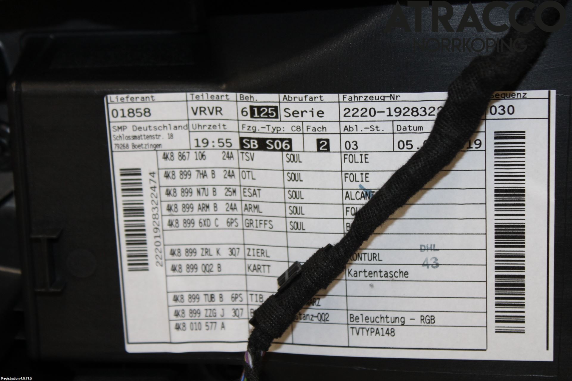 Audi A7 Sportback 4K 18- Dörrklädsel Hö