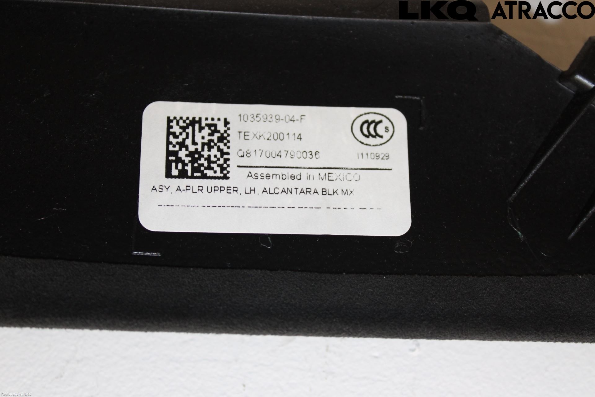 Tesla MODEL X 16- Inr Plastd A-B-C Stolpe