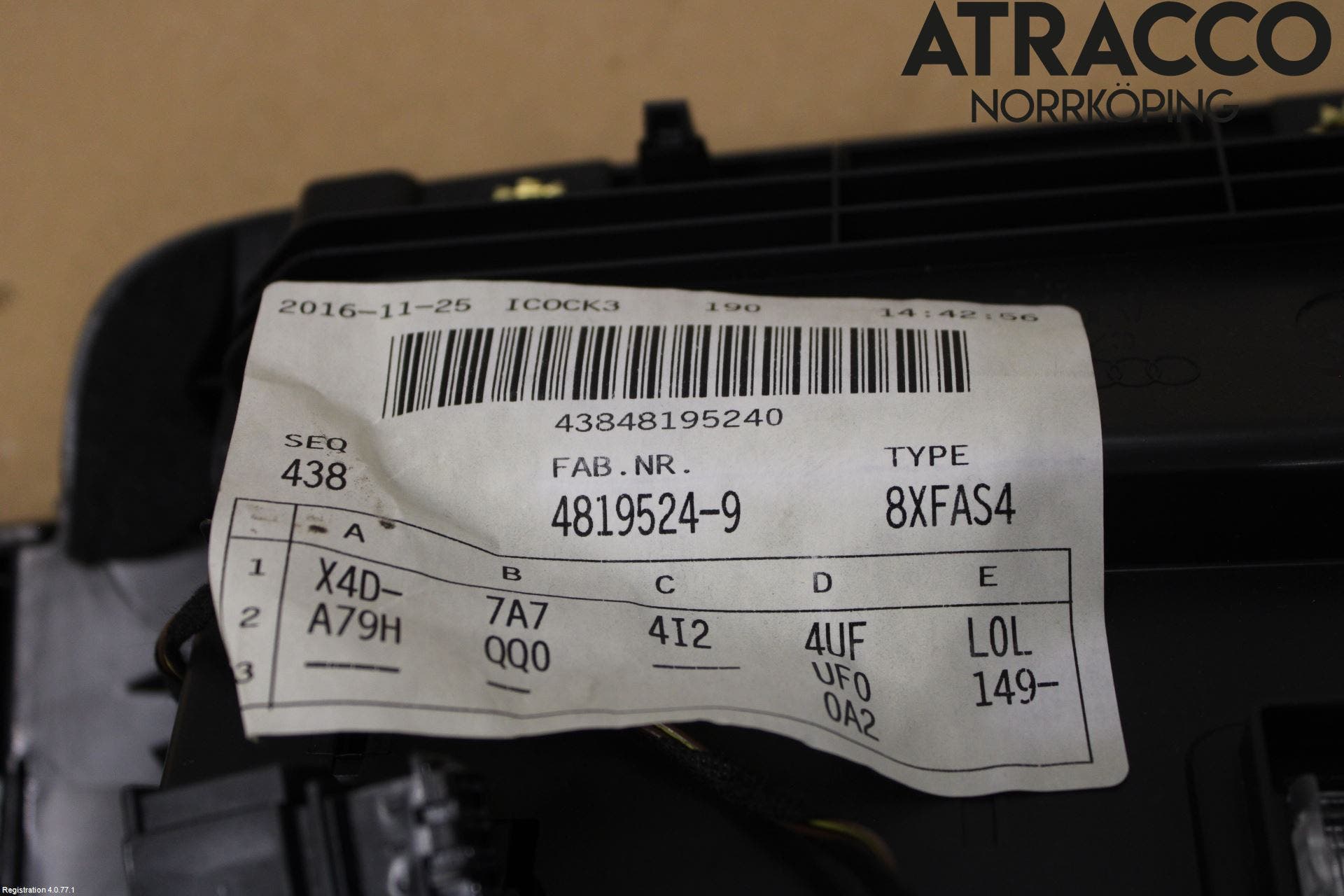 Audi A1/S1 11-18 Handskfack