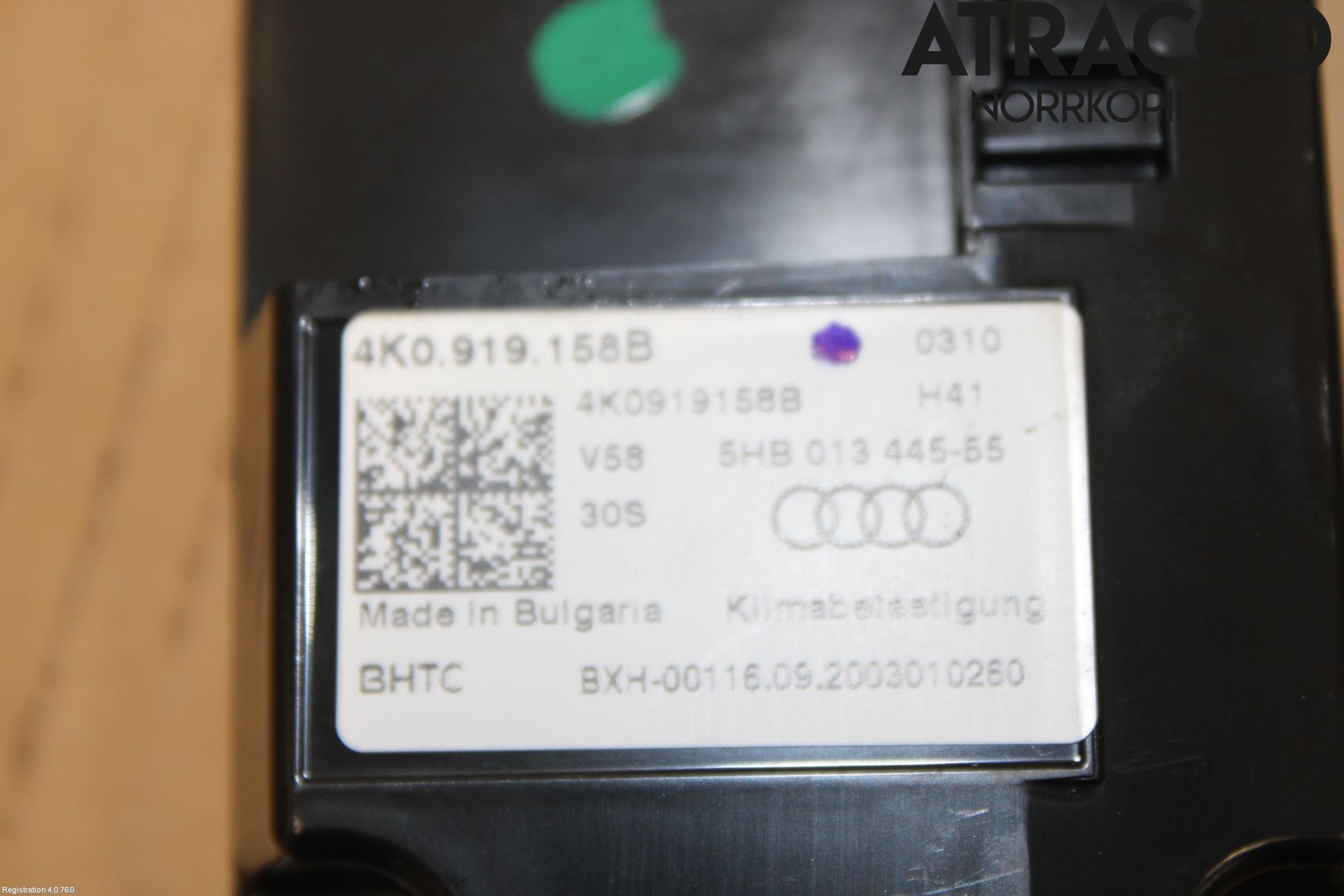 Audi A6 F2/C8 19- Värmereglage