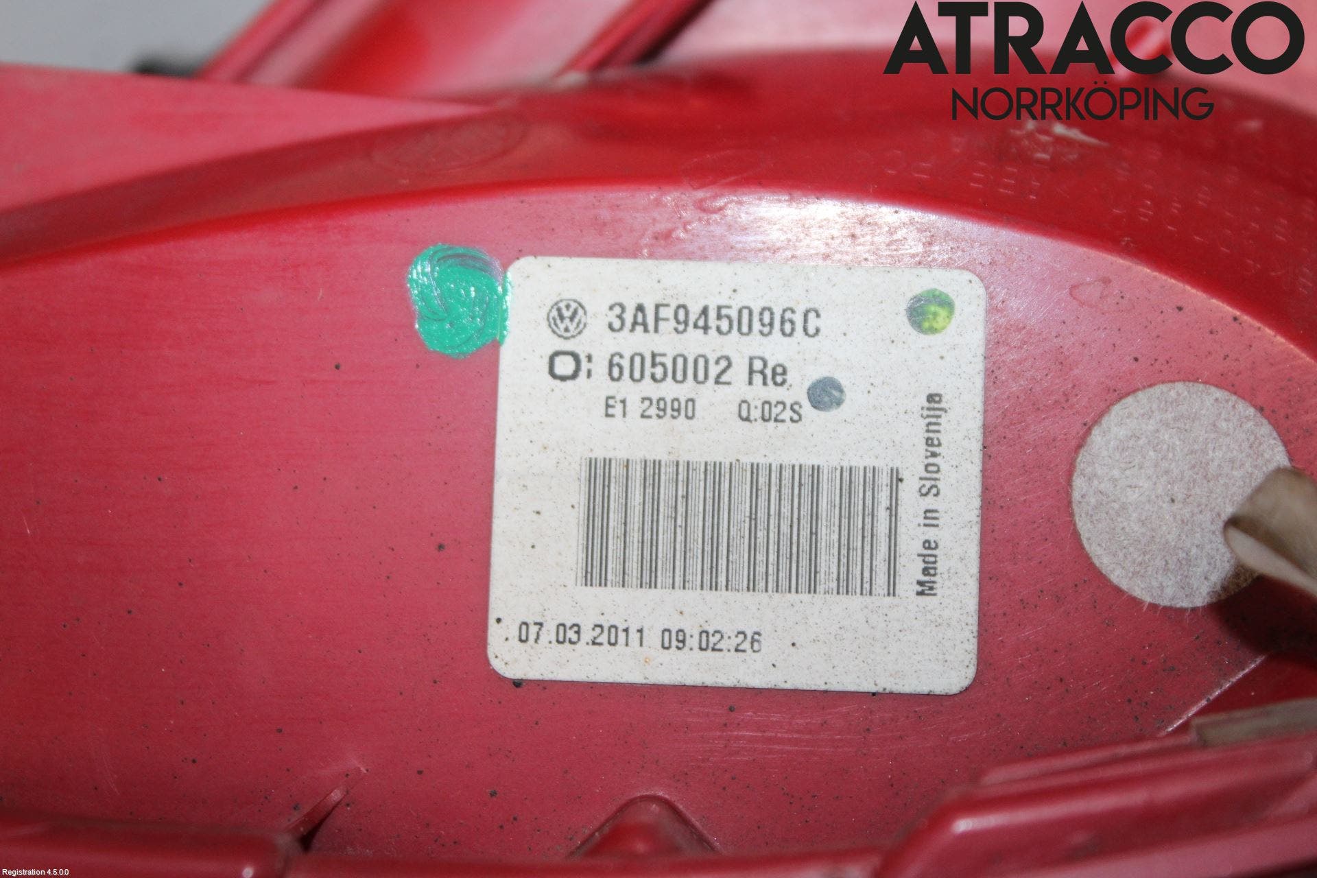 Volkswagen VW PASSAT 11-14 Bakljus Höger