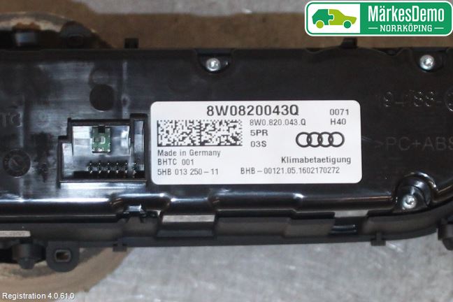 Audi A4/S4 B9 16-19 Värmereglage