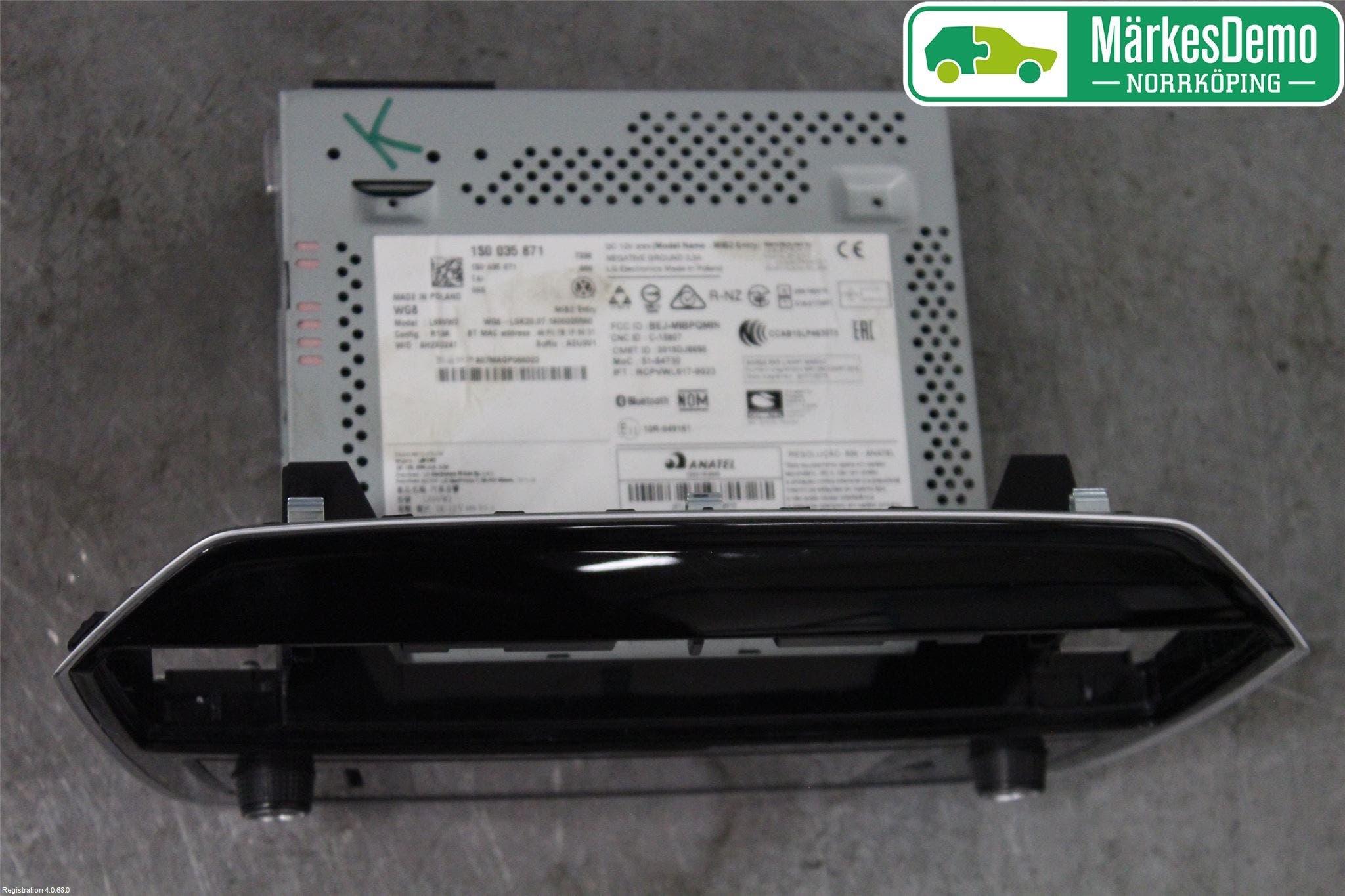 Volkswagen VW UP! / E-UP! Cd Radio - Multimediapanel