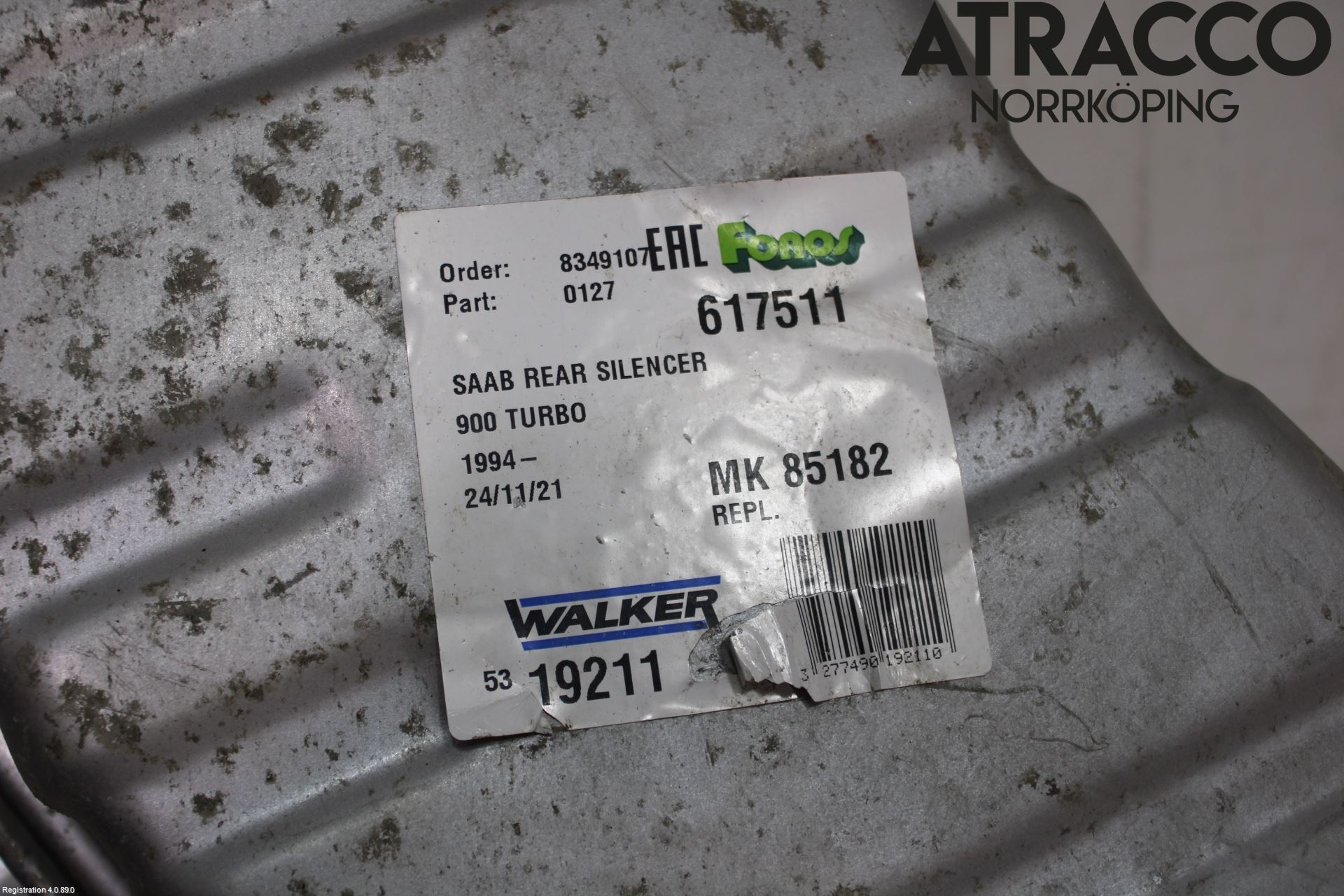 Saab 900      94-98 Avgas Bakre Dämpare