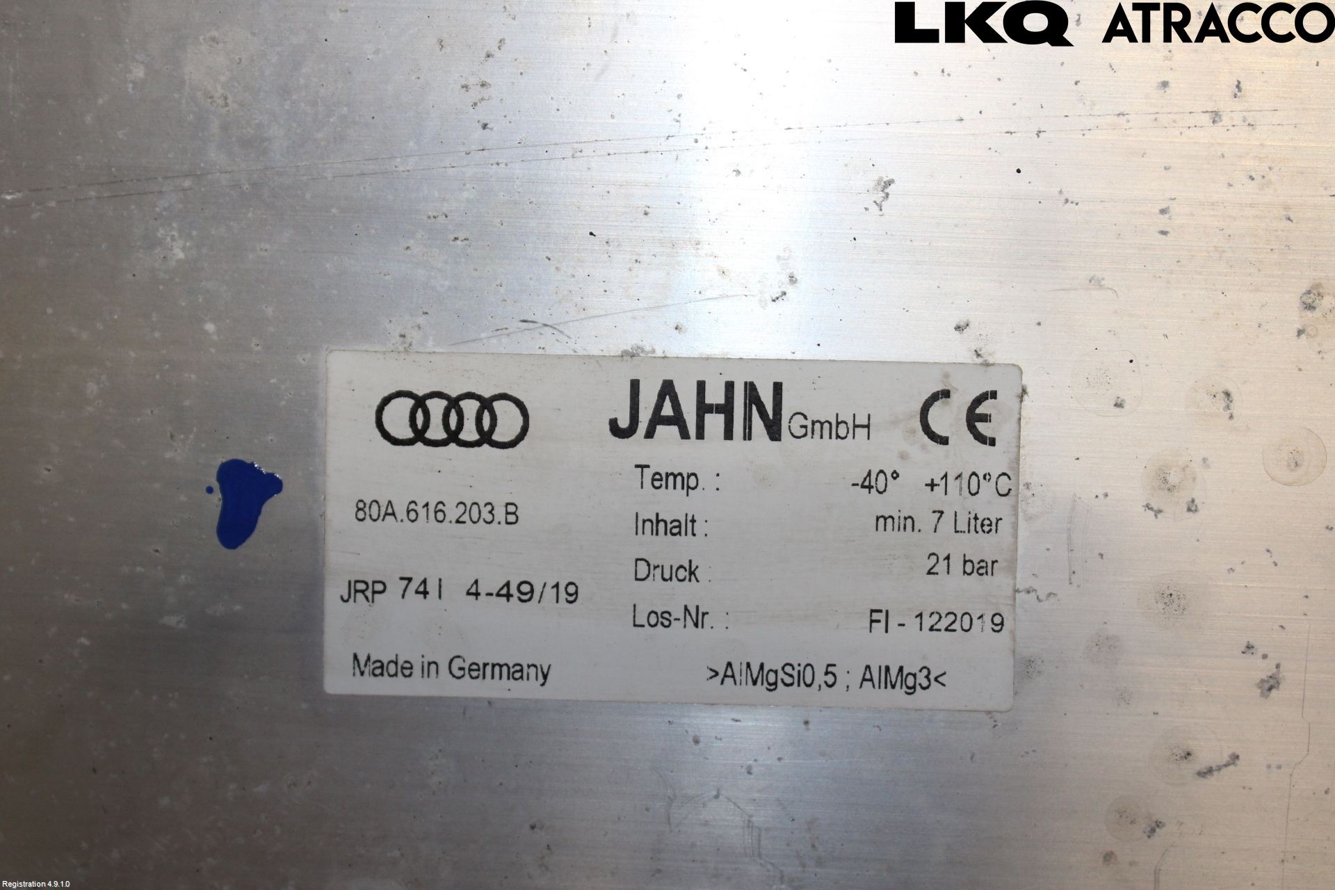 Audi Q5/SQ5 17- Nivå/Luftförändring Trycktank