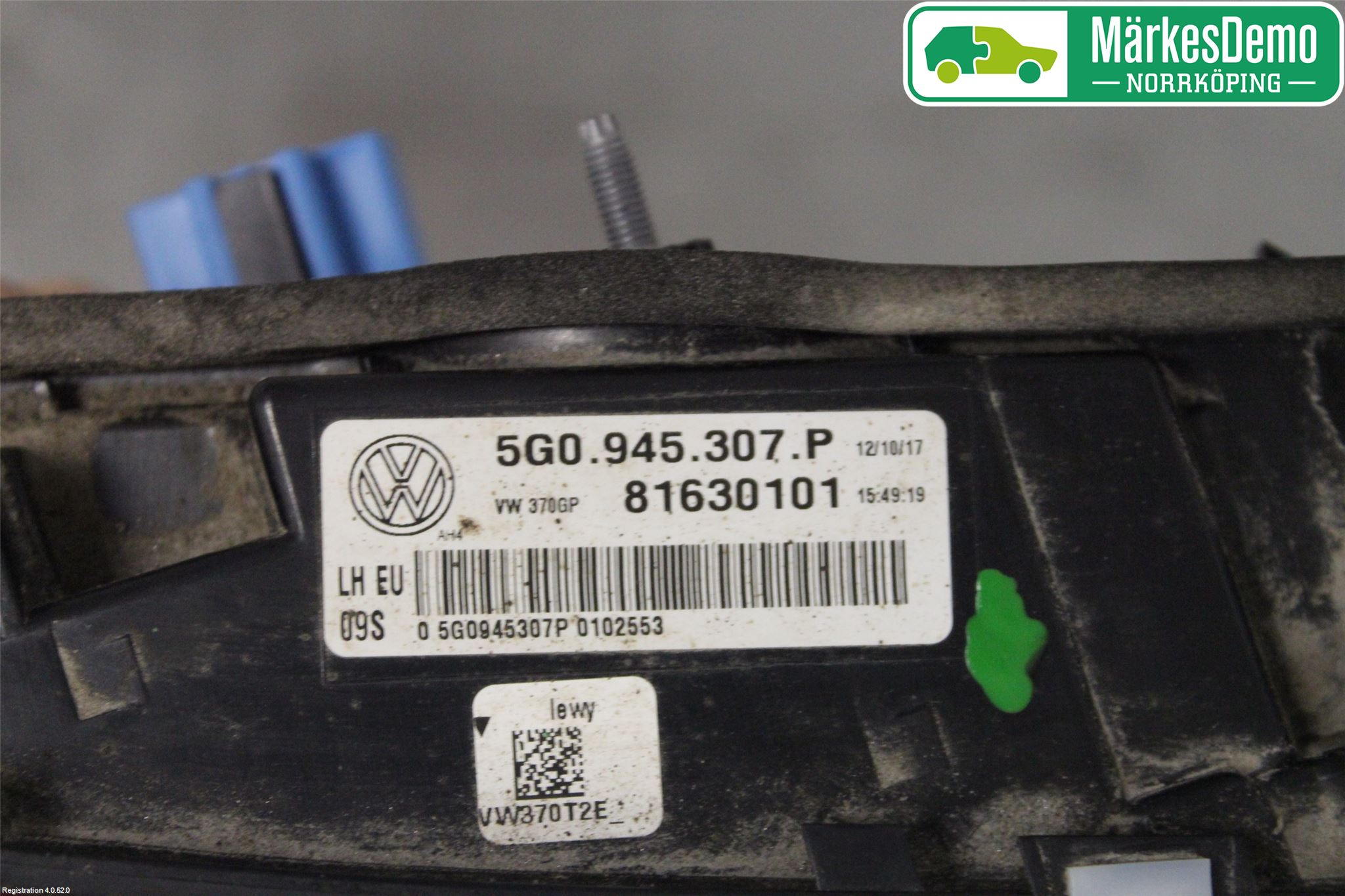 Volkswagen VW GOLF / E-GOLF VII 13-20 Bakljus Lucka Vä