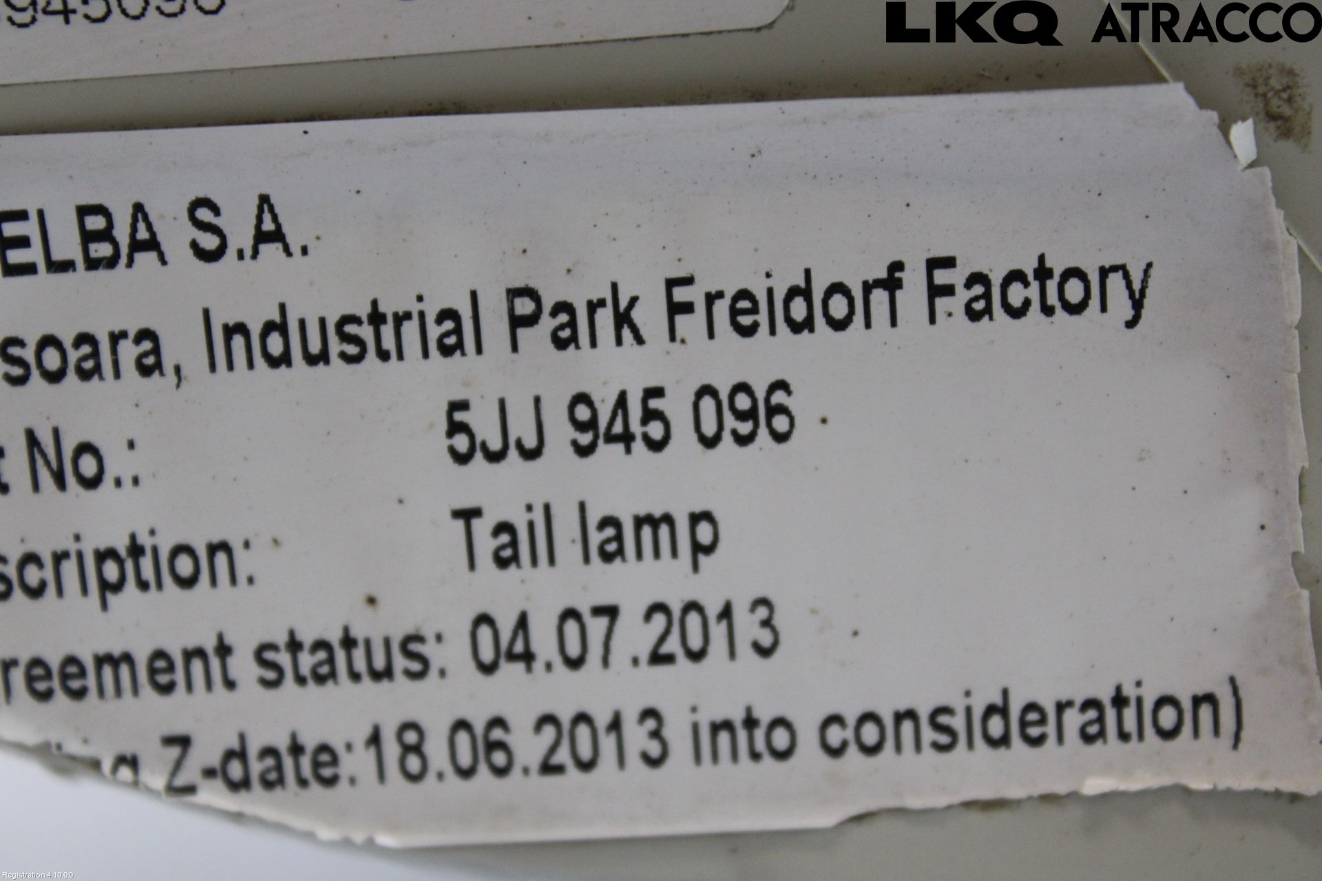 Skoda RAPID Bakljus Höger