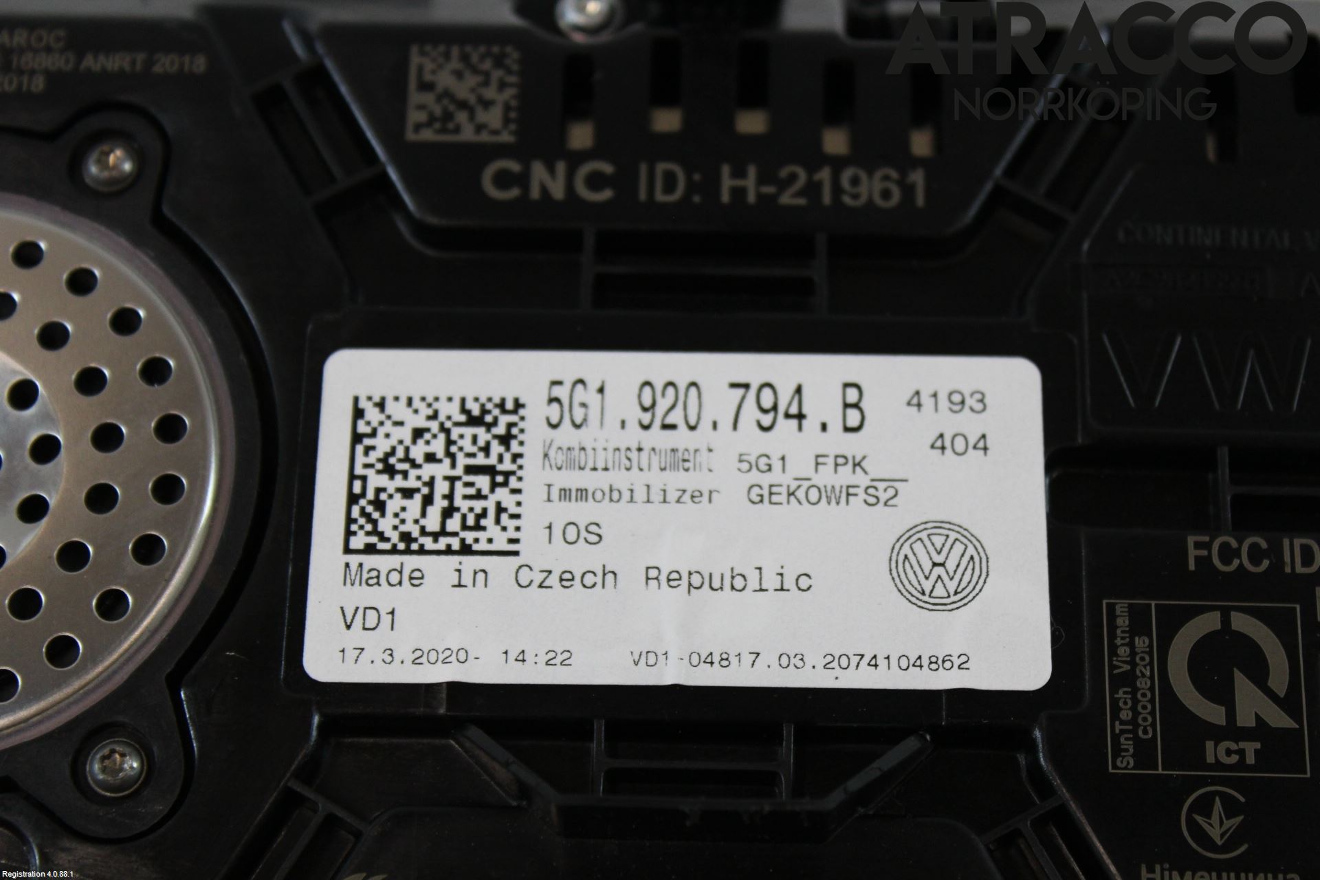 Volkswagen VW GOLF / E-GOLF VII 13-20 Instrument Komb