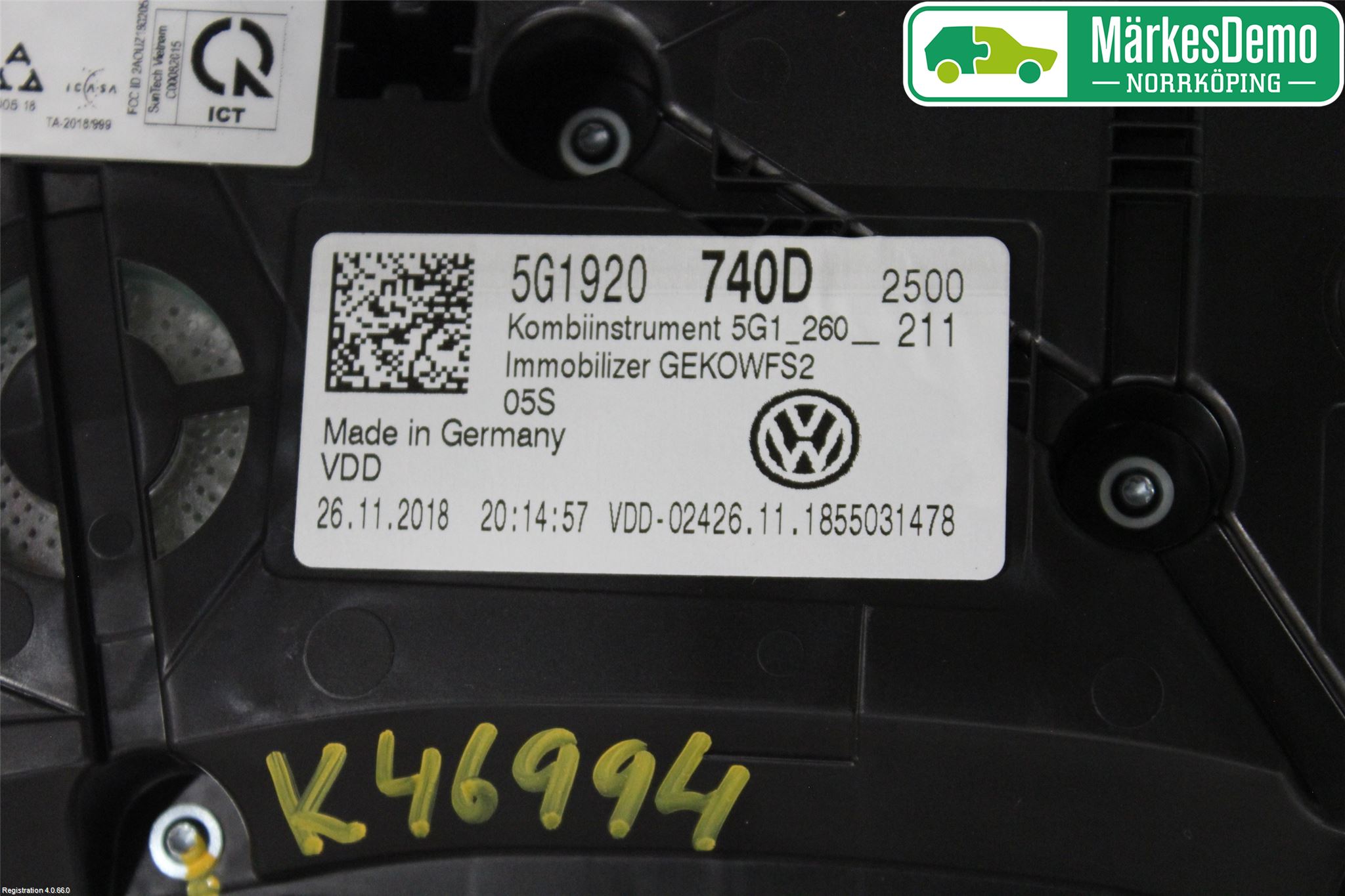 Volkswagen VW GOLF / E-GOLF VII 13-20 Instrument Komb