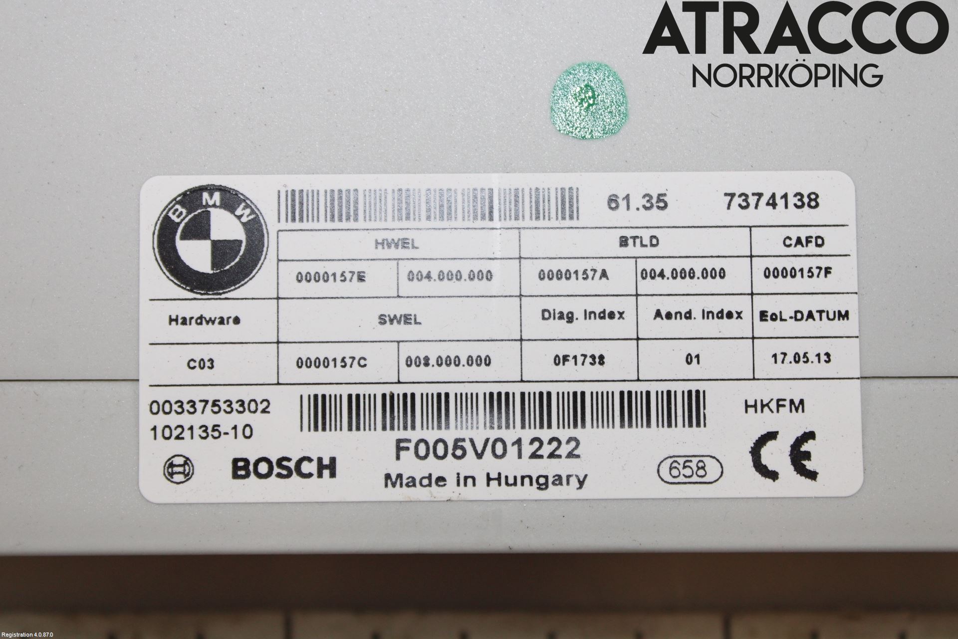 BMW 3 GT F34 13-19 Styrenhet Baklucka