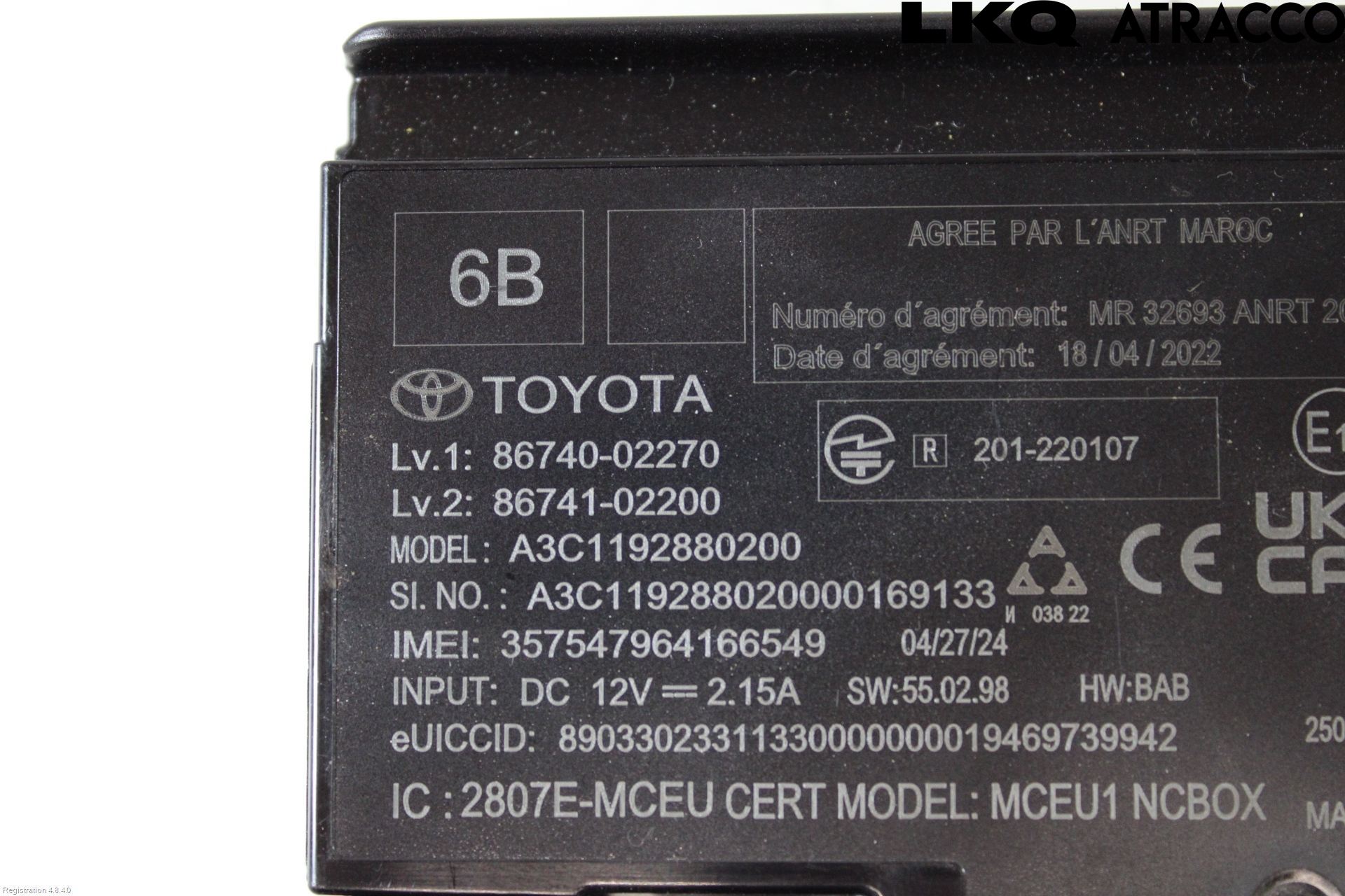 Toyota YARIS CROSS XP21 21- Styrenhet Tal