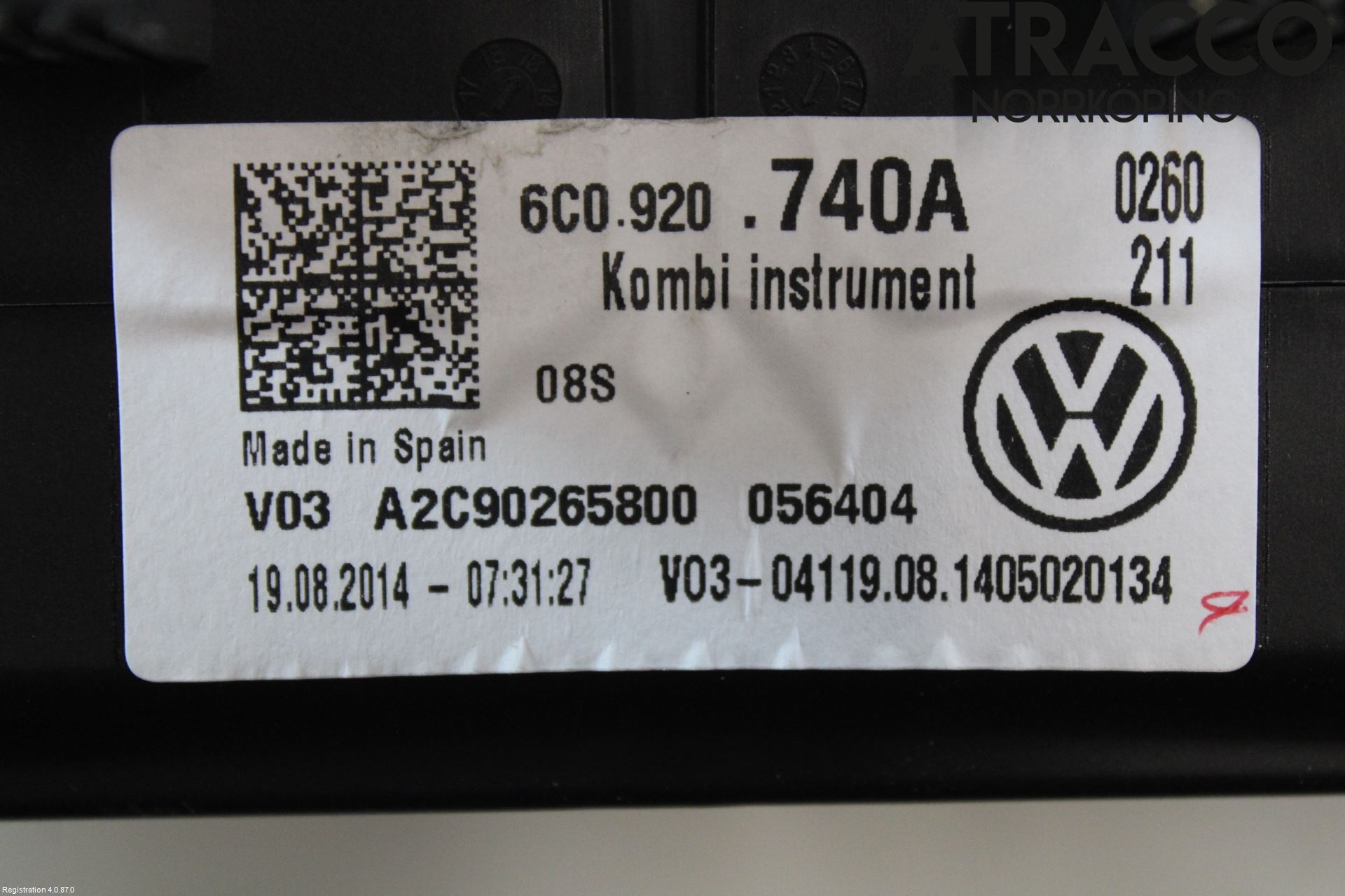 Volkswagen VW POLO 10-17 Instrument Komb