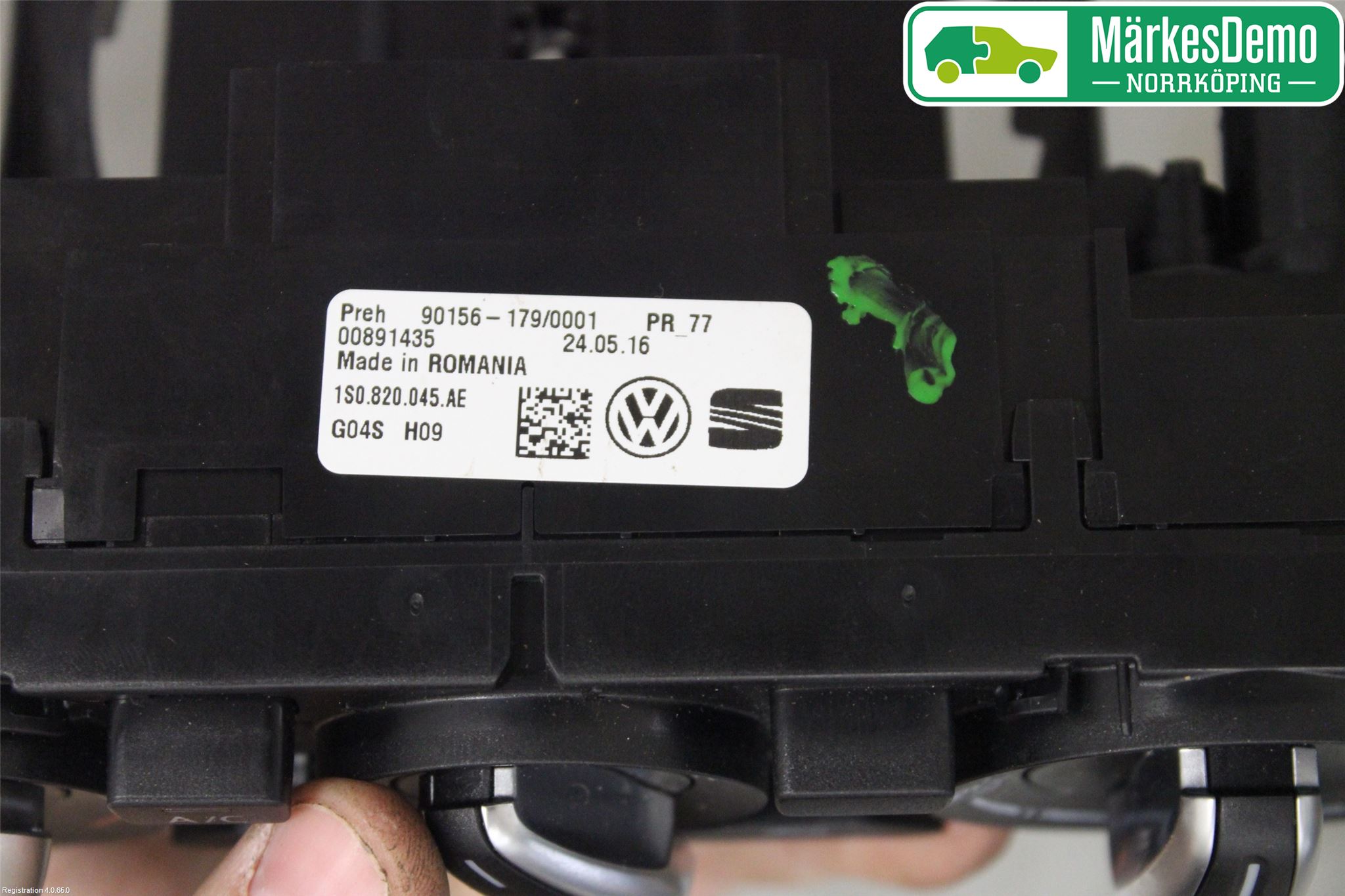 Volkswagen VW UP! / E-UP! Värmereglage