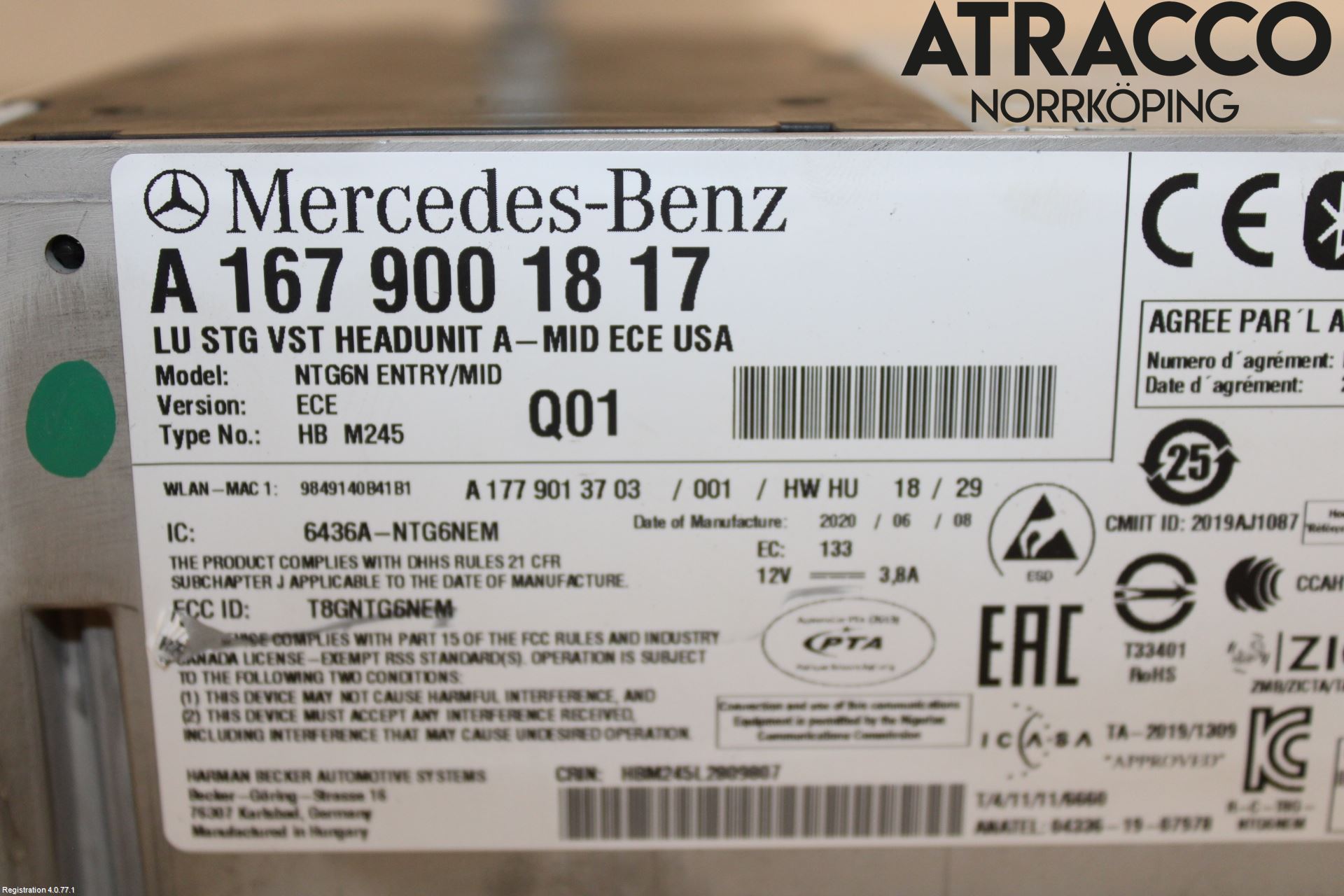 Mercedes-Benz MB A-KLASS (W177) 18- Cd Radio - Multimediapanel