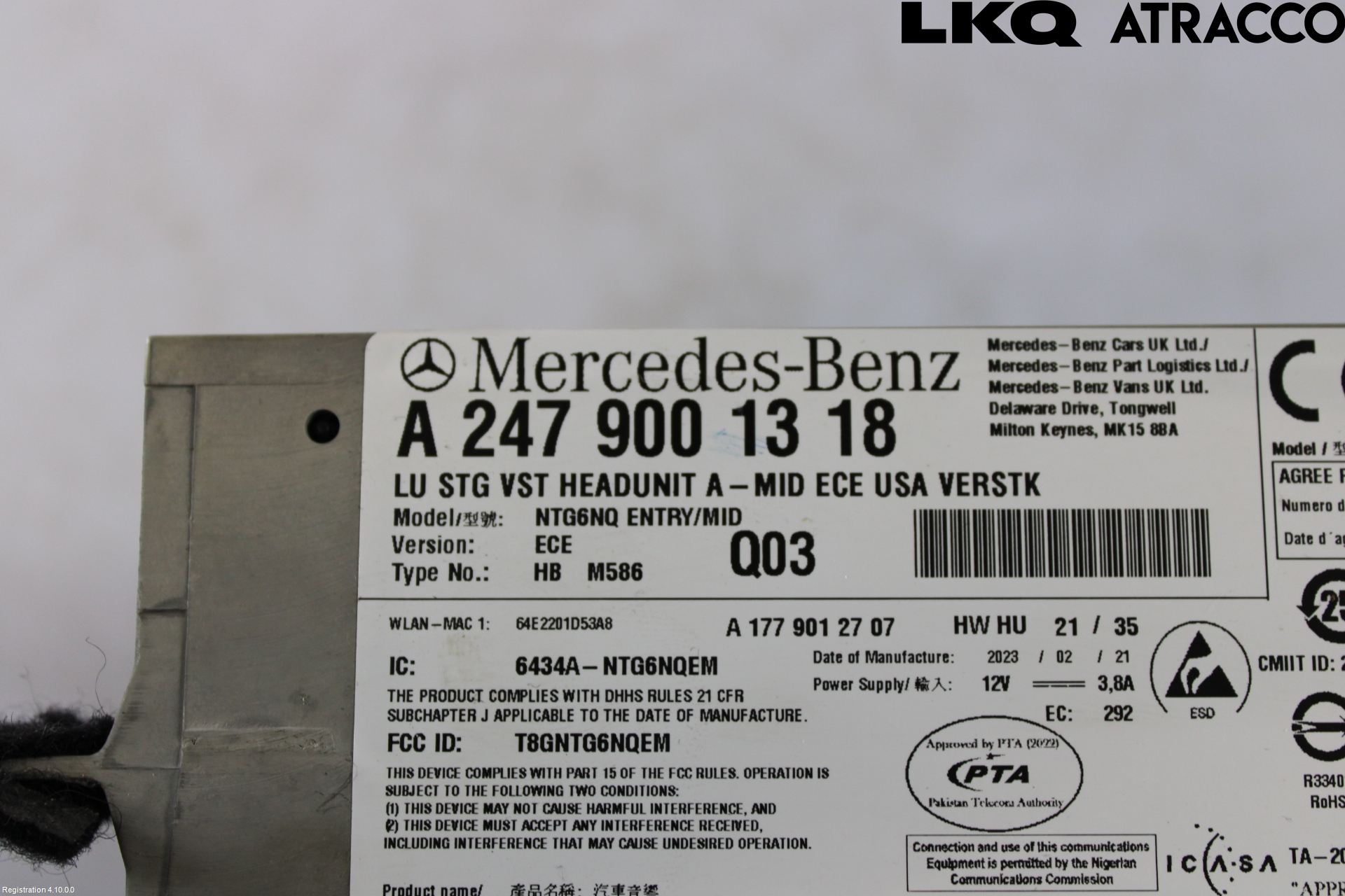 Mercedes-Benz MB EQA (H243) 21- Cd Radio - Multimediapanel