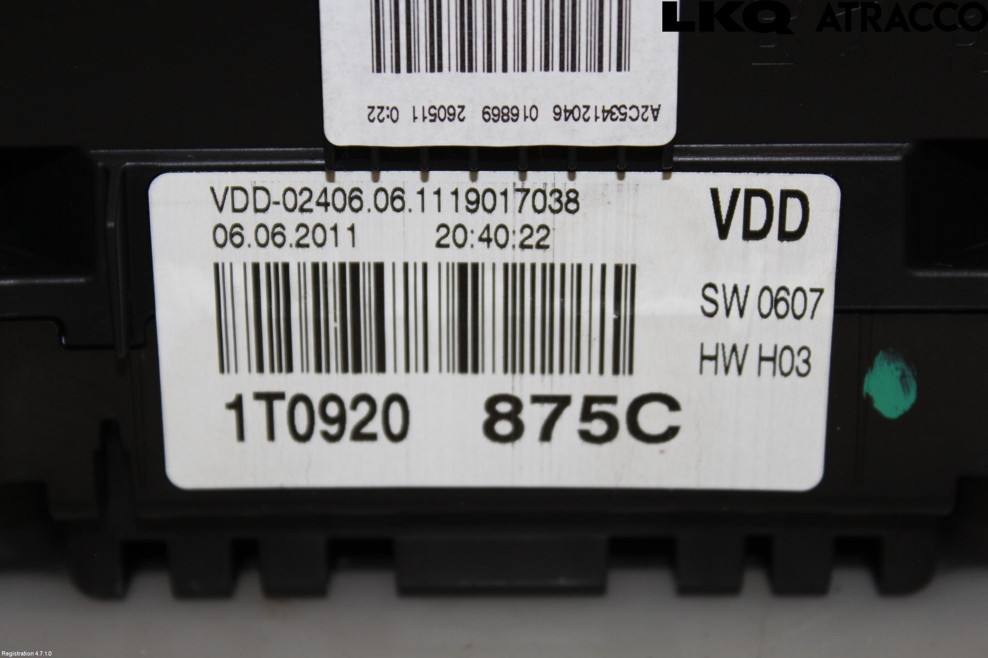 Volkswagen VW TOURAN 10-15 Instrument Komb