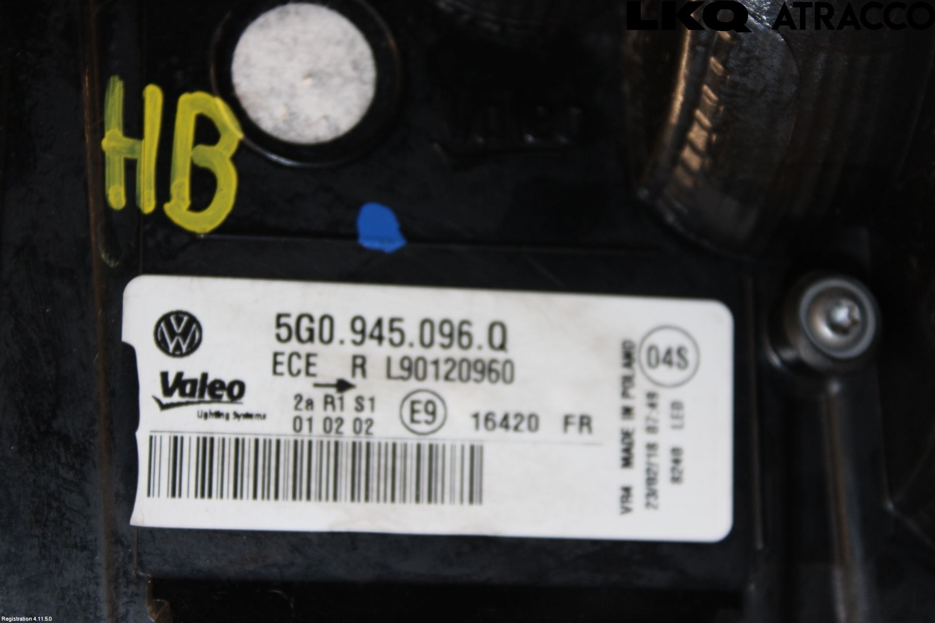 Volkswagen VW GOLF / E-GOLF VII 13-20 Bakljus Höger