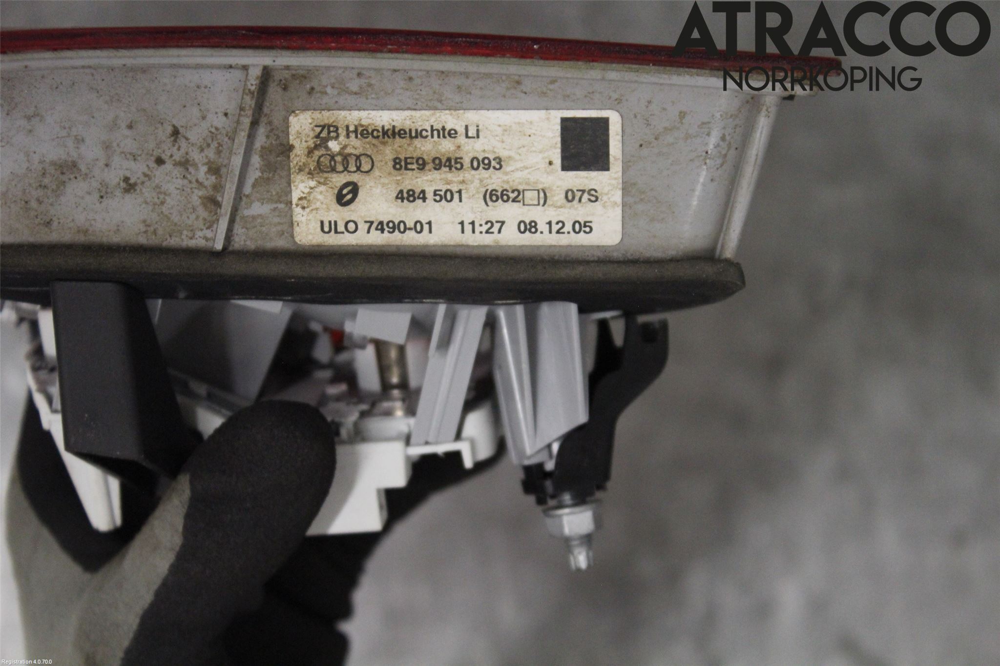 Audi A4/S4 05-07 Bakljus Lucka Vä