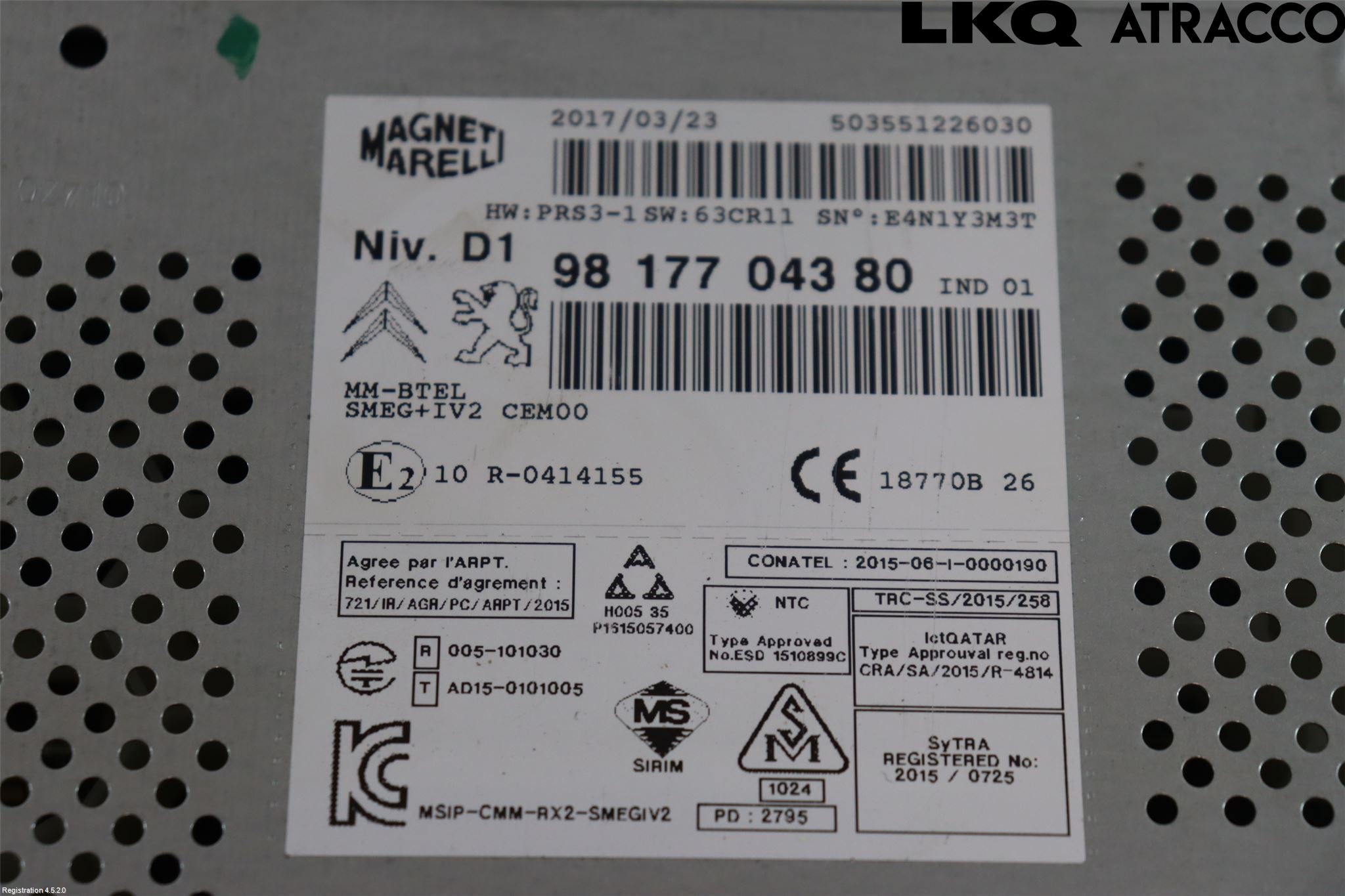 Peugeot PARTNER 16-18 Cd Radio - Multimediapanel