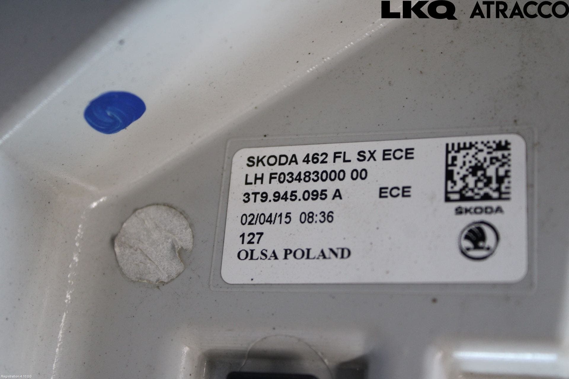 Skoda SUPERB 09-15 Bakljus Vänster