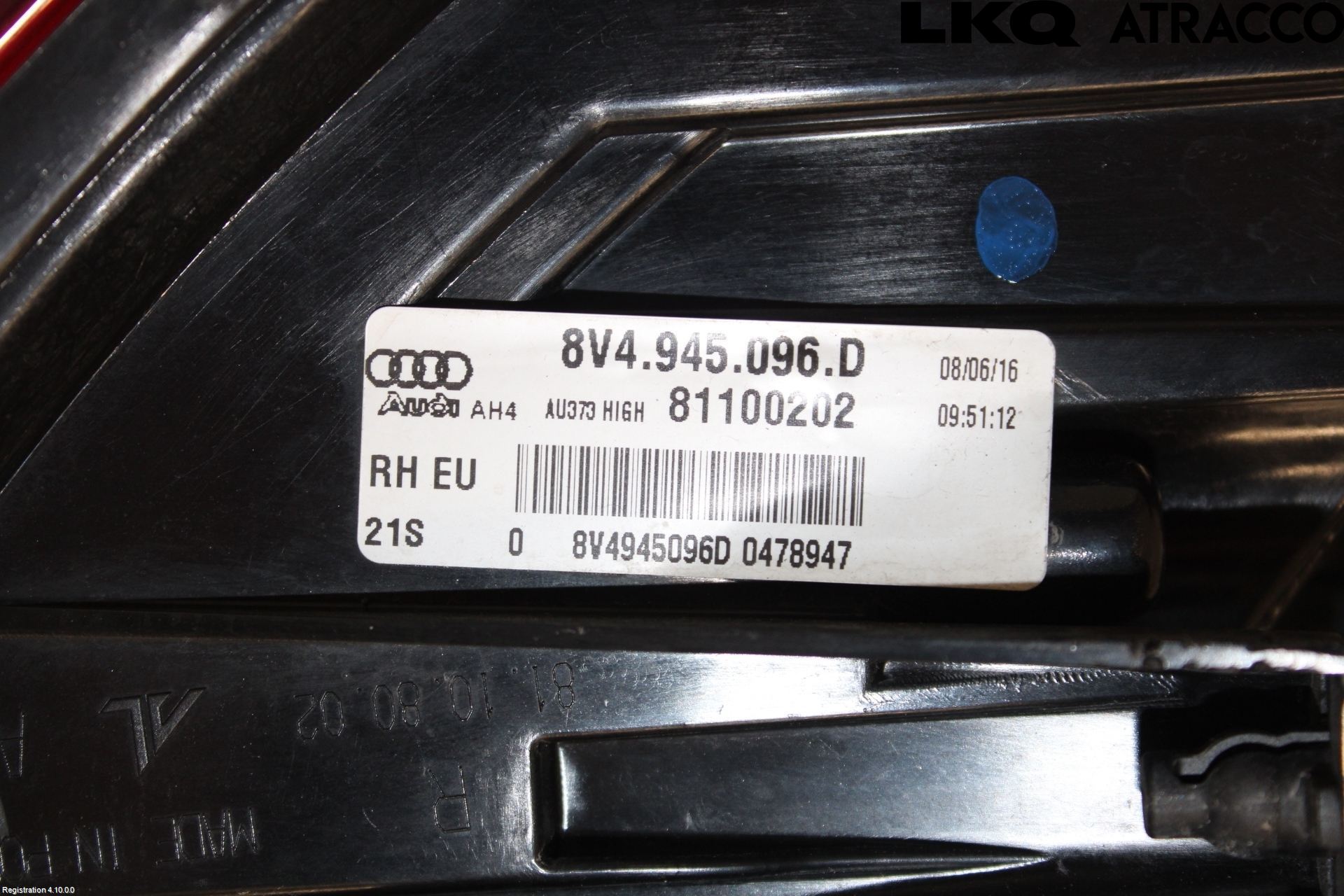 Audi A3/S3 8V 13-20 Bakljus Höger