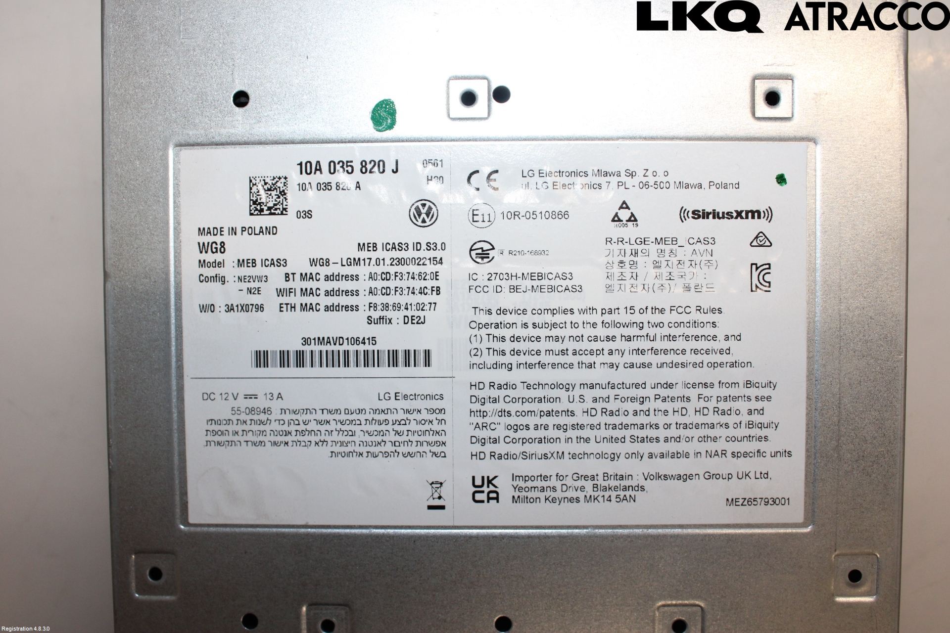Volkswagen VW ID.4 21- Cd Radio - Multimediapanel