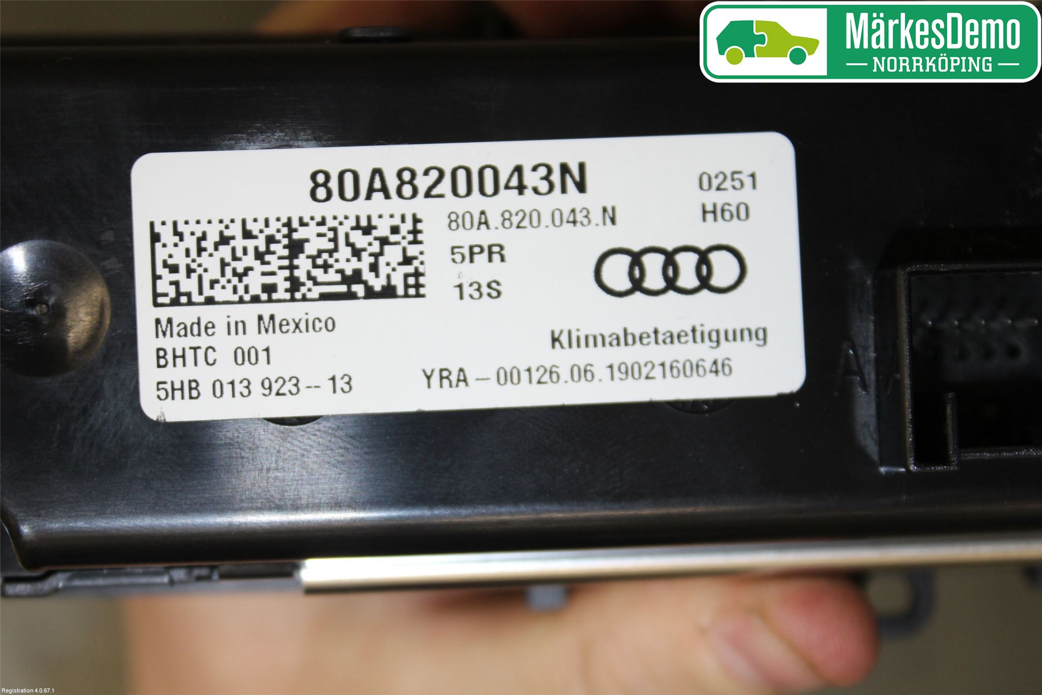 Audi Q5/SQ5 17- Värmereglage