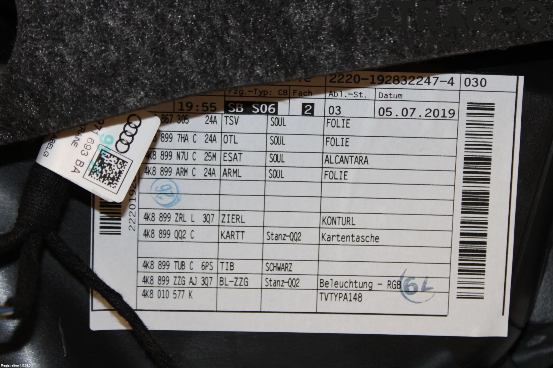 Audi A7 Sportback 4K 18- Dörrklädsel Vä