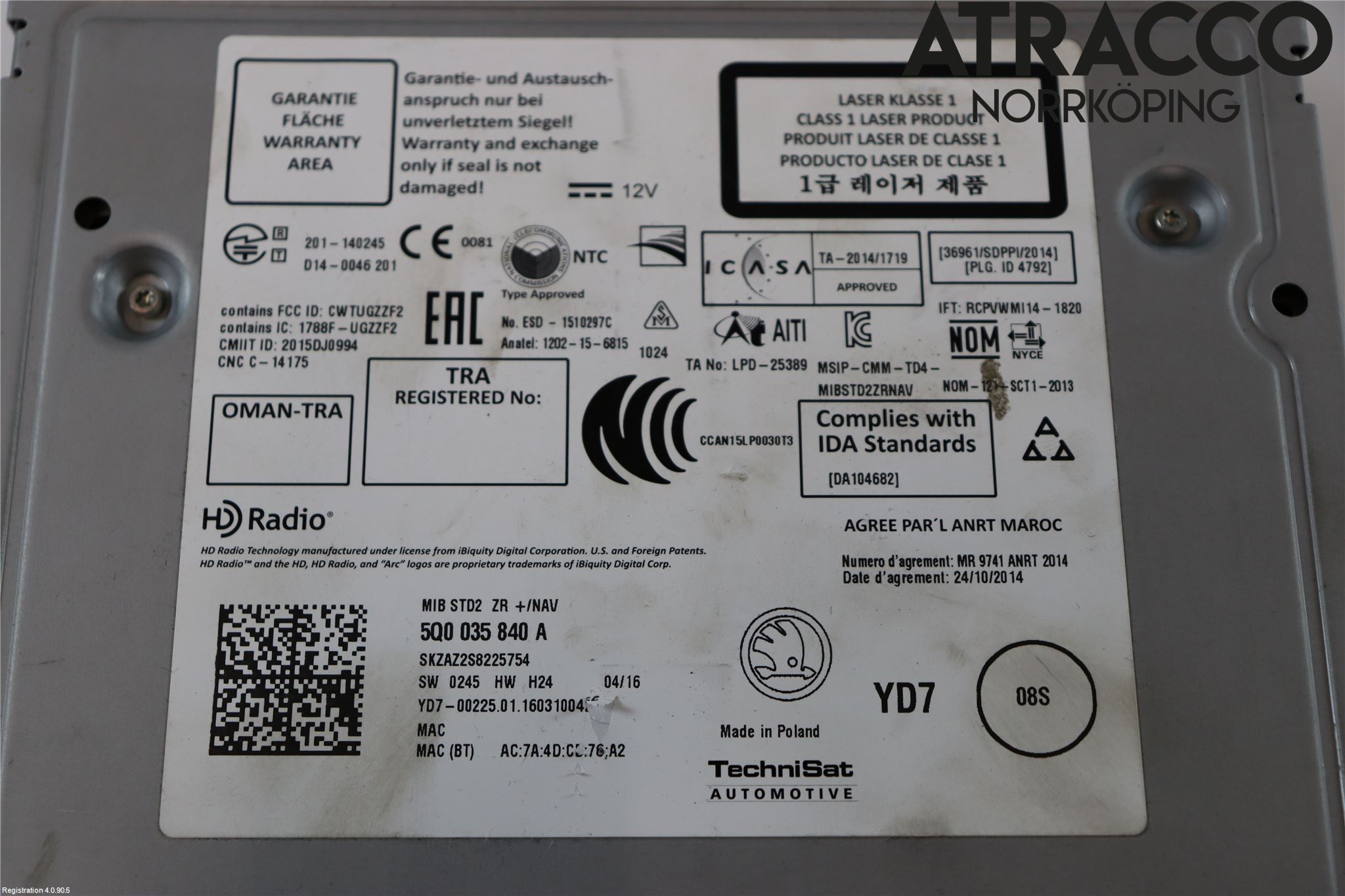 Skoda OCTAVIA (5E) 13-20 Cd Radio - Multimediapanel