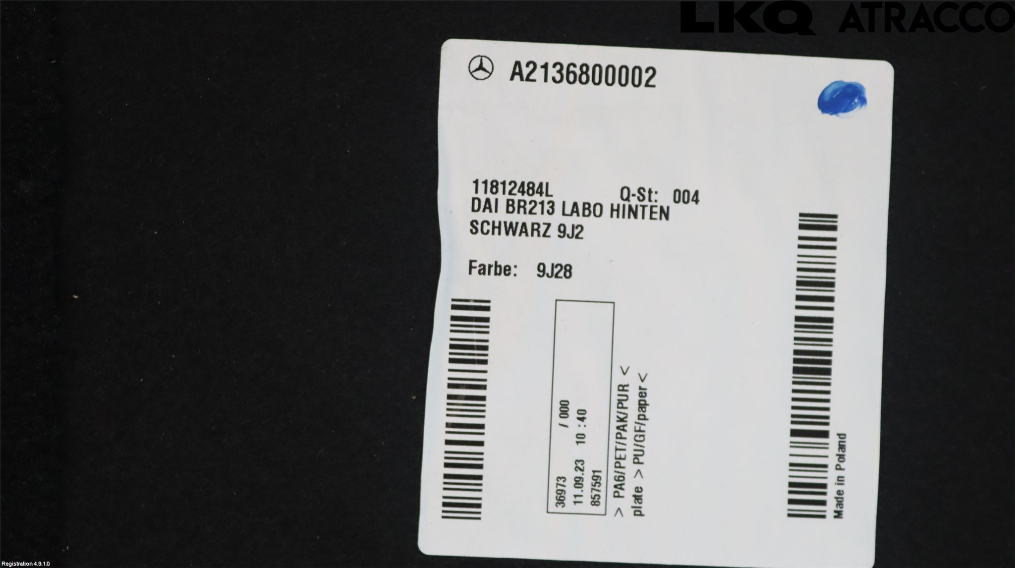 Mercedes-Benz MB E-KLASS (W213) 16-23 Bagage Golv