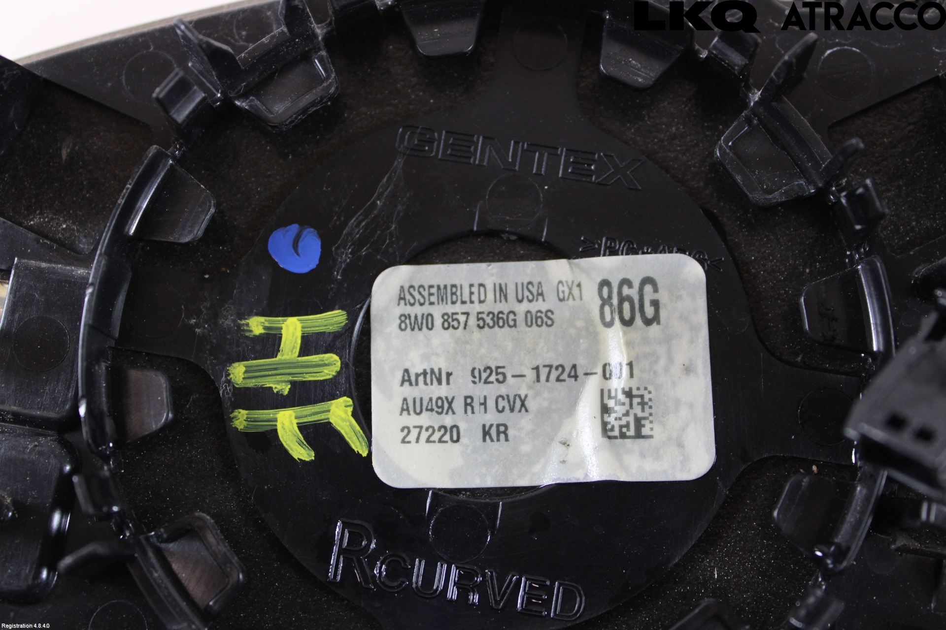 Audi A5 17- Spegelglas Hö