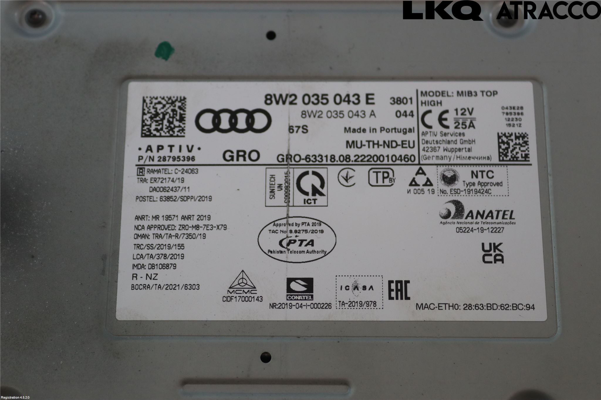 Audi A4/S4 B9 20- Cd Radio - Multimediapanel